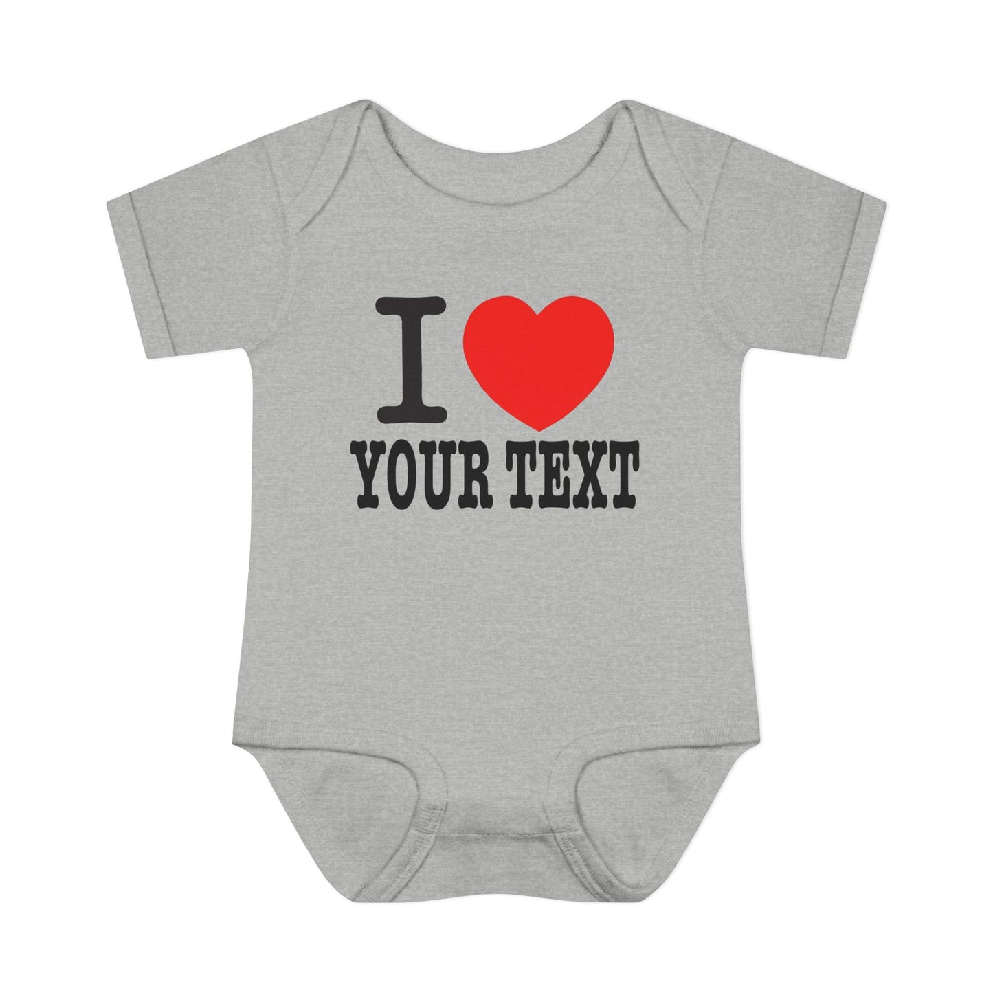 I Love Custom Text | Infant Baby Rib Bodysuit