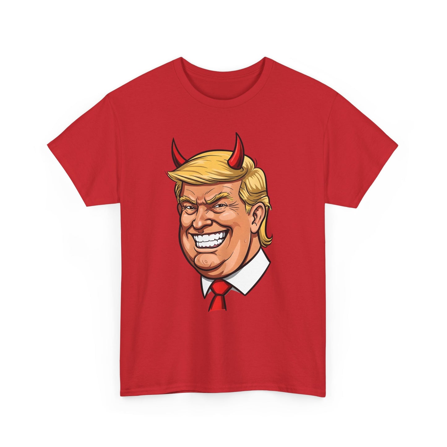 Devilish TRUMP Unisex Cotton Tee, Funny Graphic Shirt, Political Satire Tee, Gift for Election Season, Party Wear, Casual Style