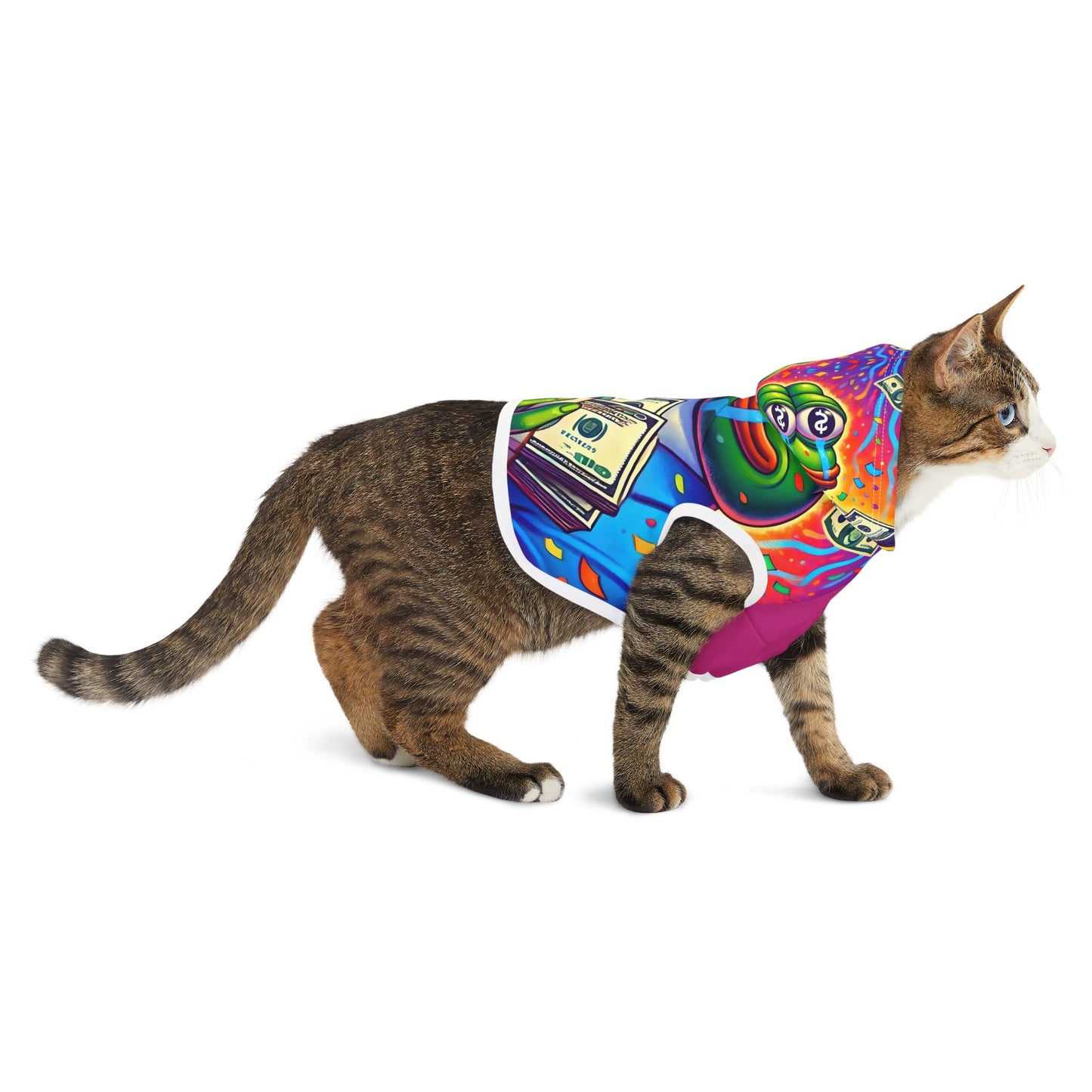 PEPE CASH Pet Hoodie - Pets, Fun Fashion for Dogs, Colorful Dog Wear, Unique Pet Outfit, Perfect for Pet Birthdays, Pet Parties, Gift