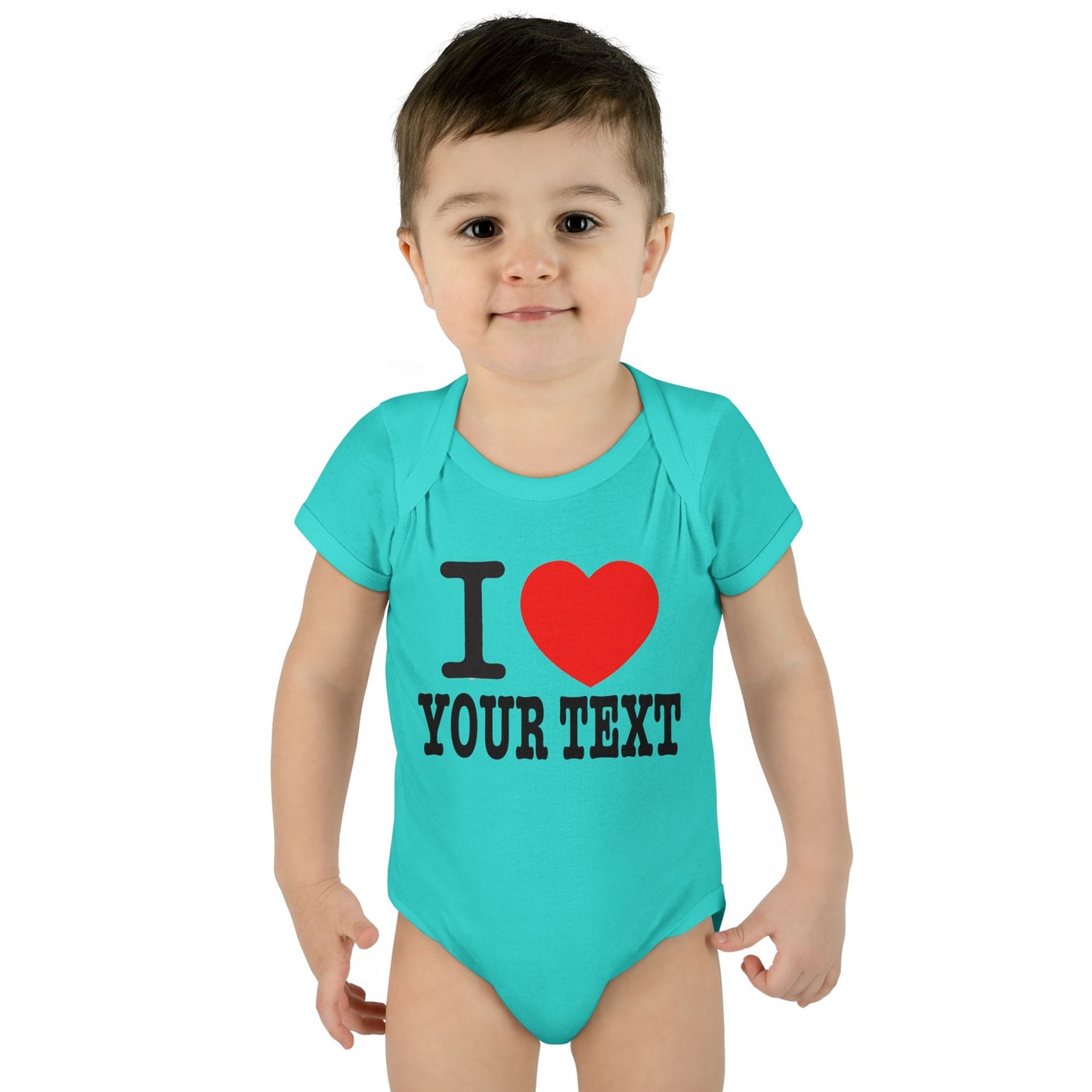 I Love Custom Text | Infant Baby Rib Bodysuit