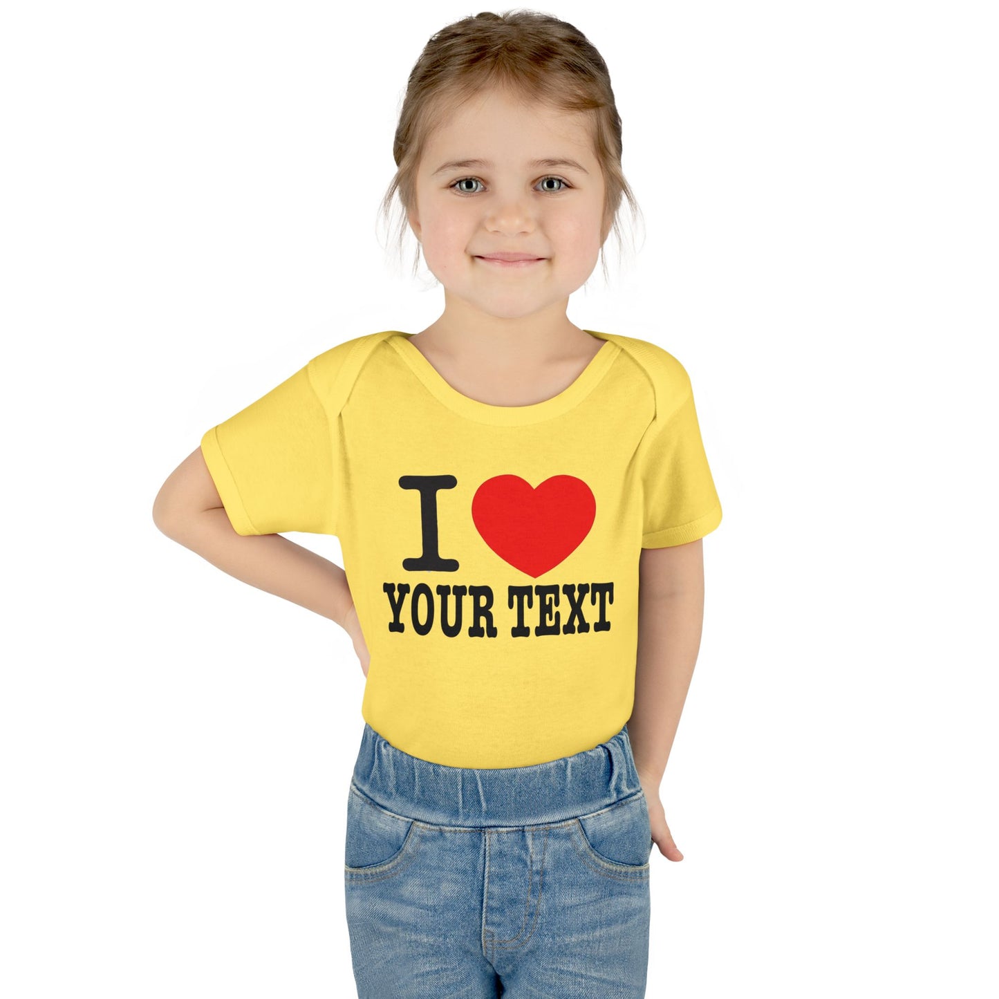 I Love Custom Text | Infant Baby Rib Bodysuit