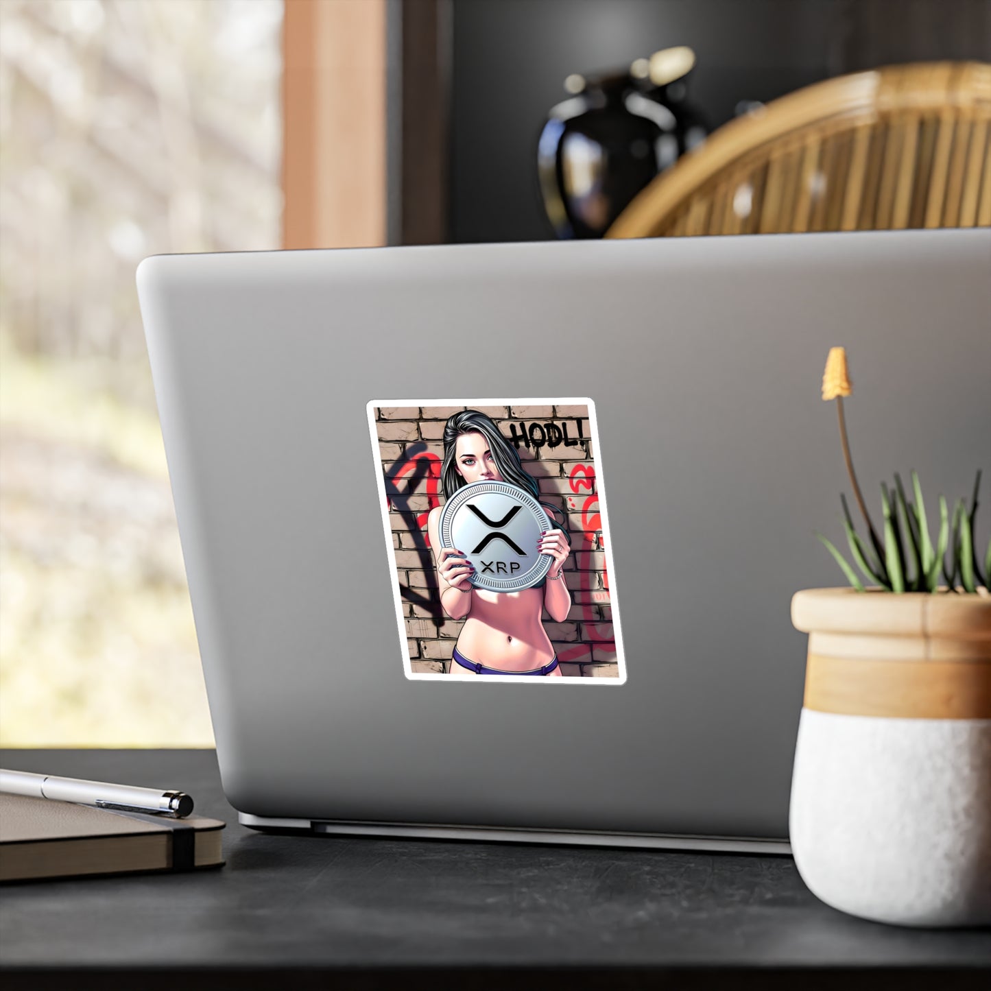 XRP hodl model | Kiss-Cut Vinyl Decals, Cryptocurrency Stickers