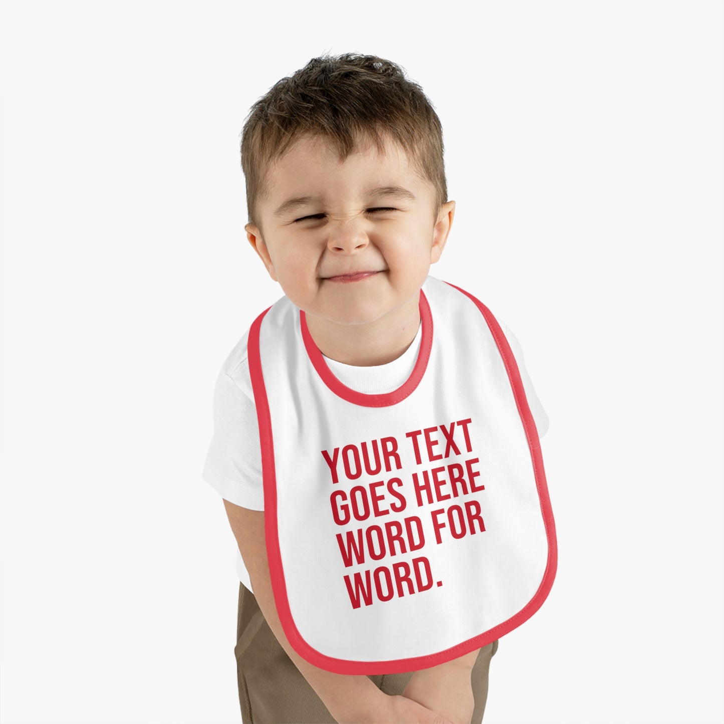 CUSTOM Baby Contrast Trim Jersey Bib