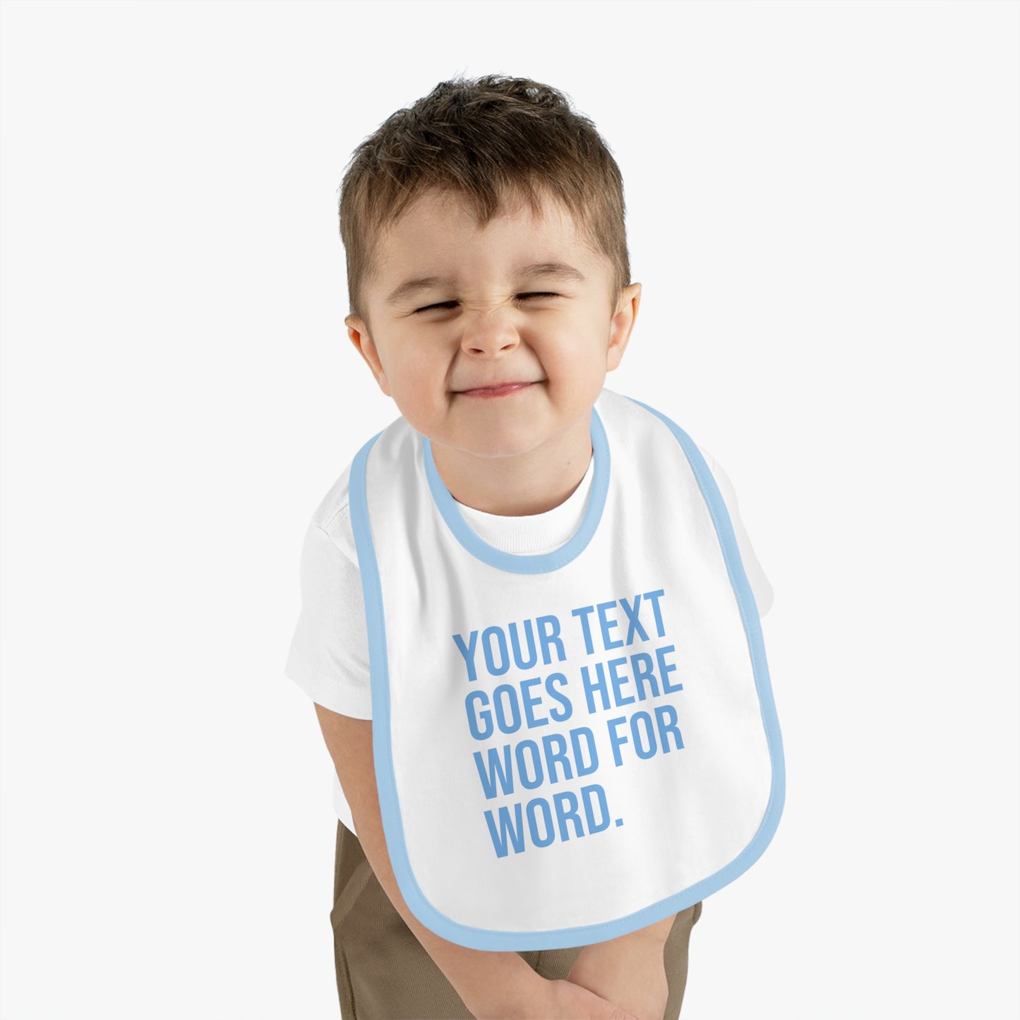 CUSTOM Baby Contrast Trim Jersey Bib