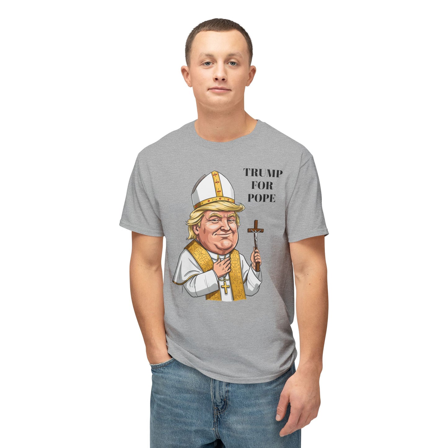 Trump for Pope Unisex Cotton T-Shirt - Humorous Political Tee