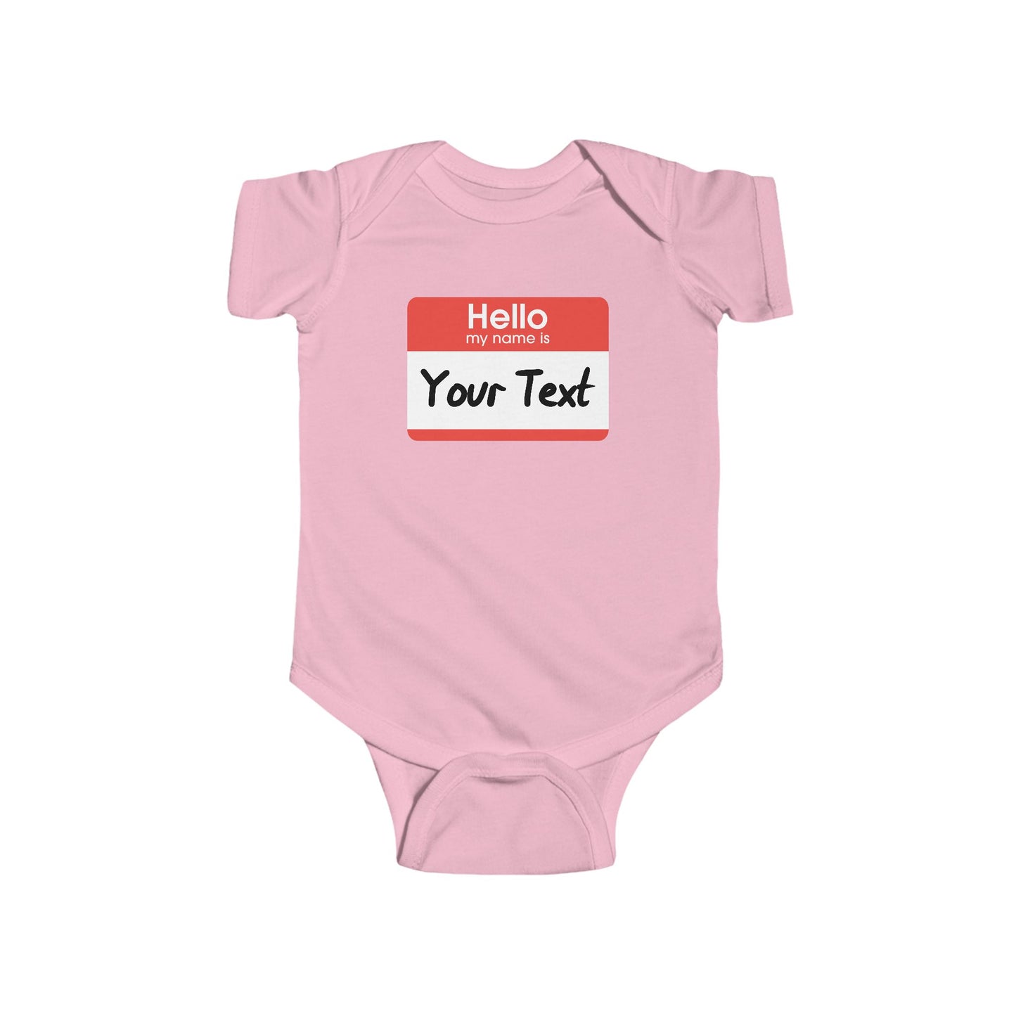 Hello Sign, Custom Text | Infant Fine Jersey Bodysuit