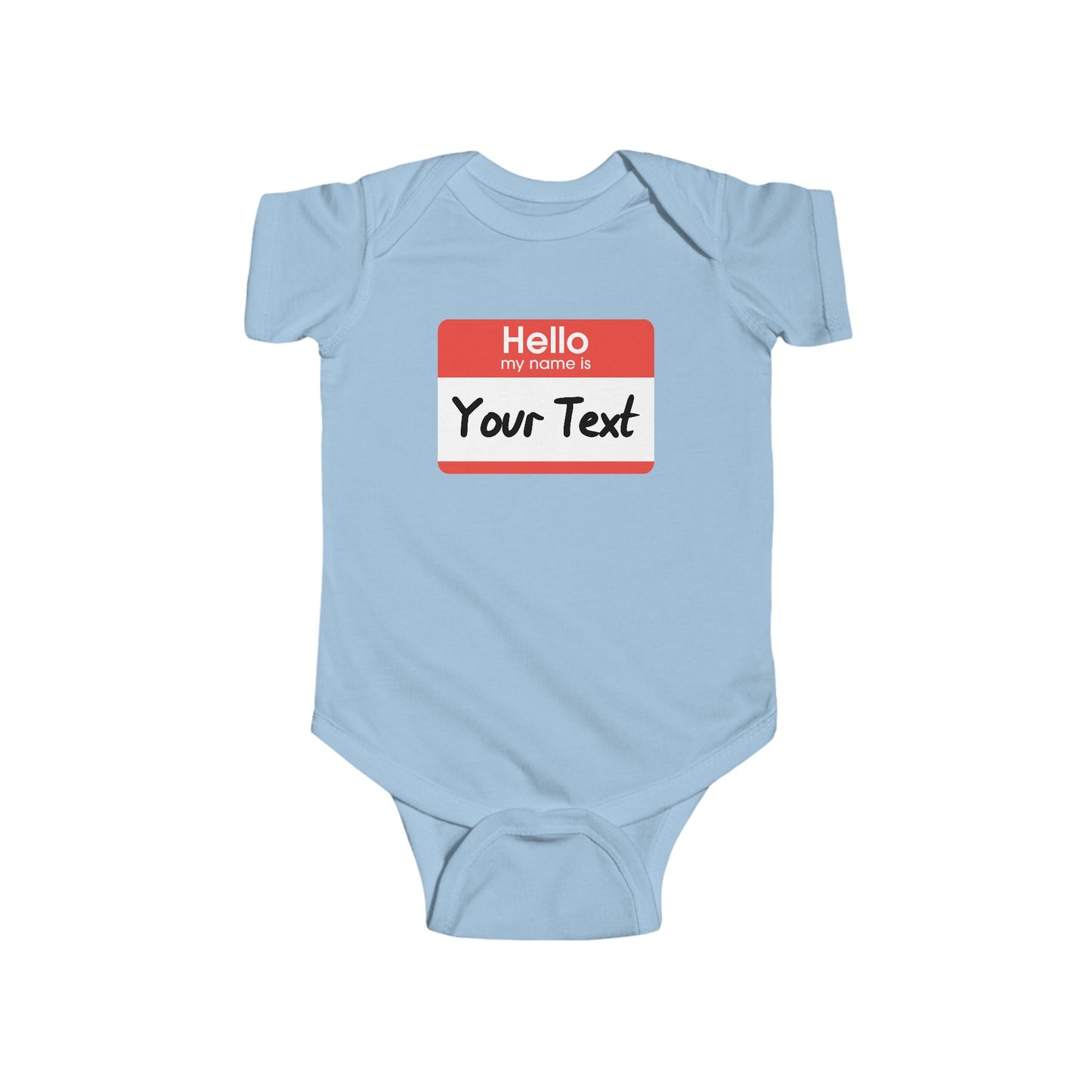 Hello Sign, Custom Text | Infant Fine Jersey Bodysuit