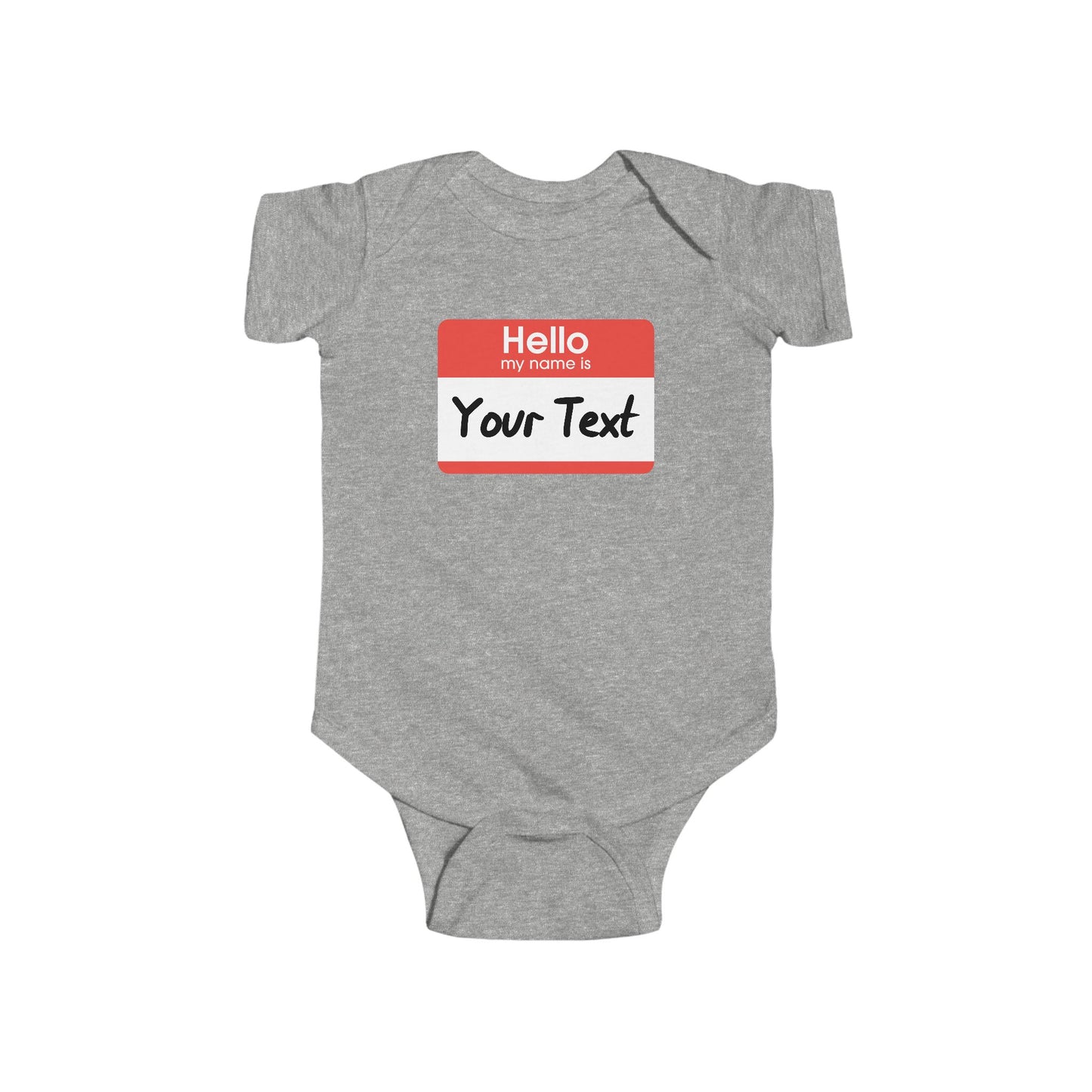 Hello Sign, Custom Text | Infant Fine Jersey Bodysuit
