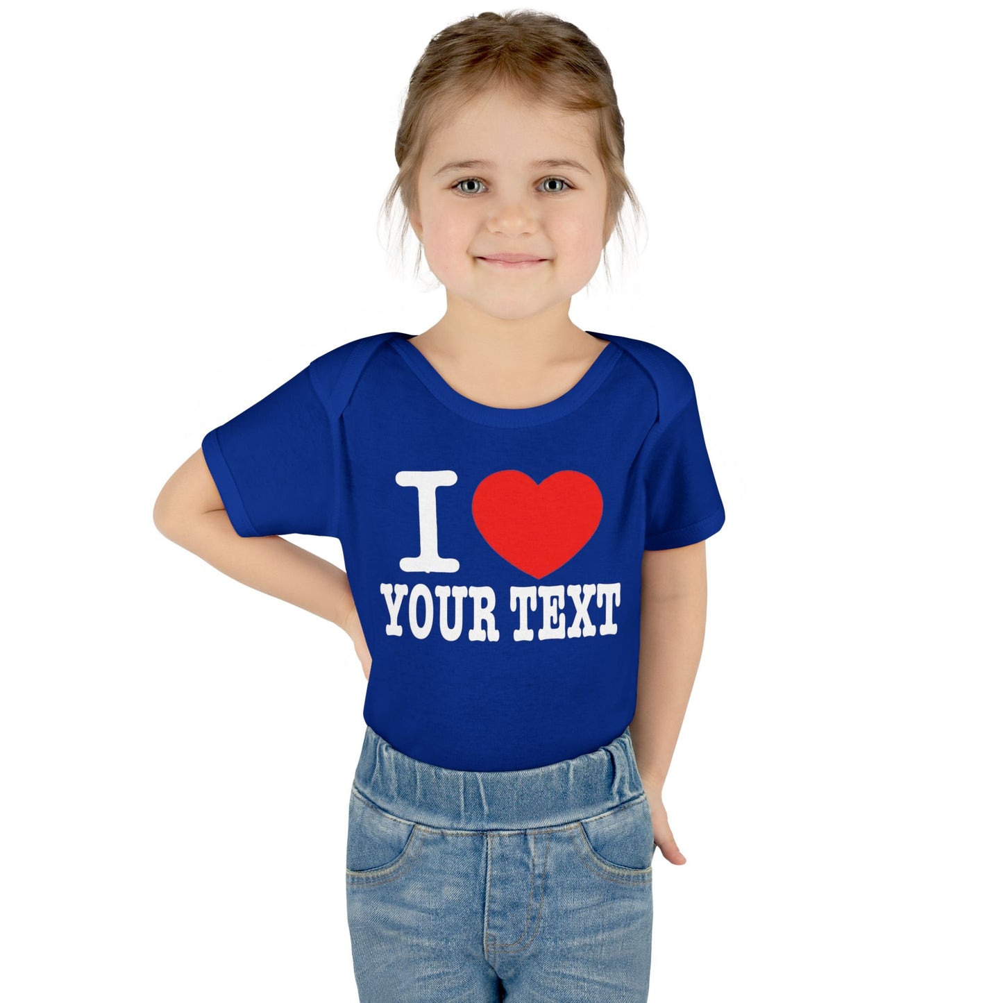I Love Custom Text | Infant Baby Rib Bodysuit