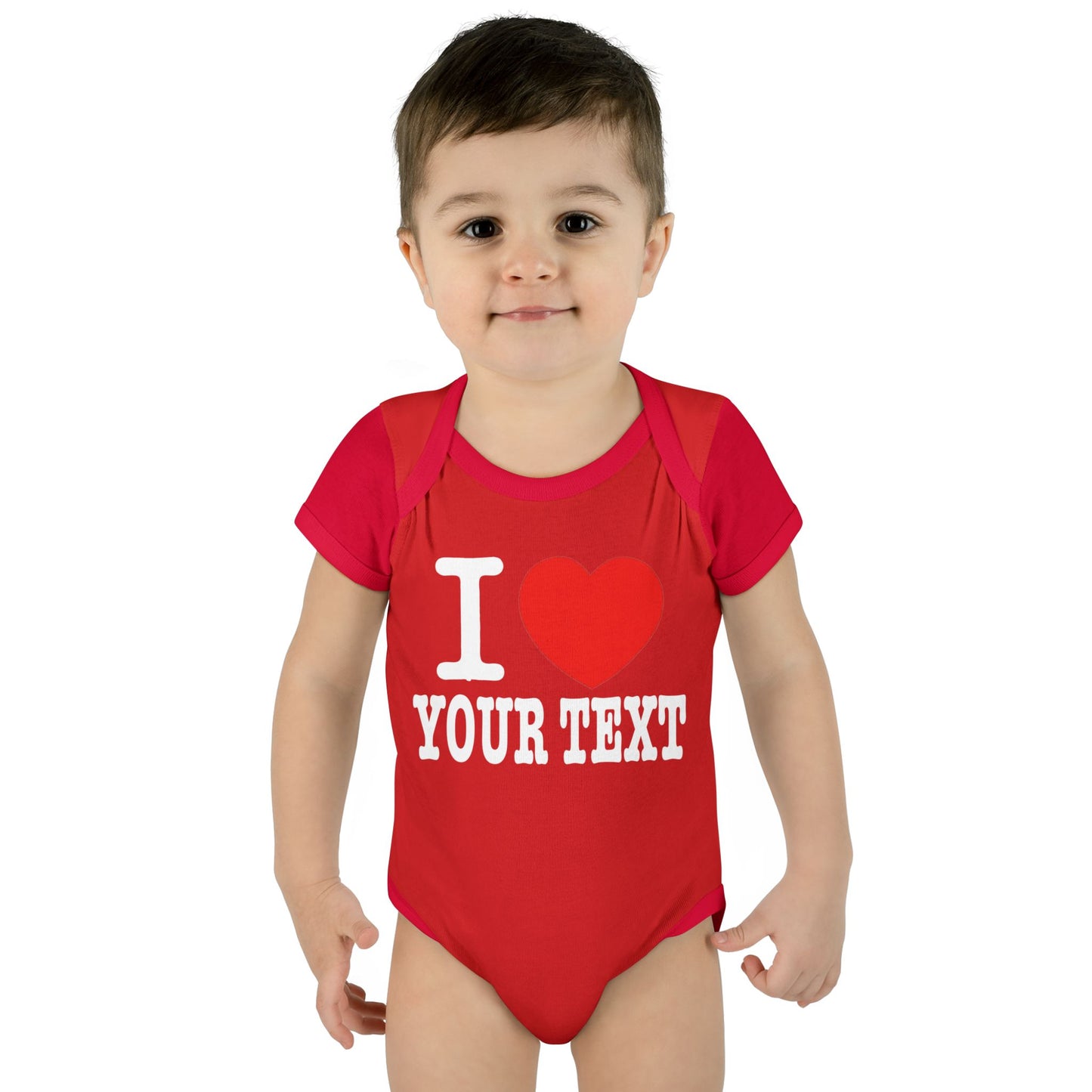 I Love Custom Text | Infant Baby Rib Bodysuit