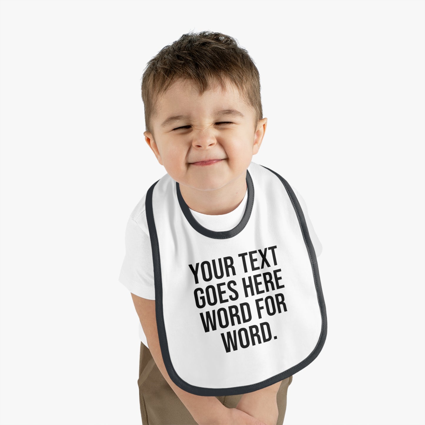 CUSTOM Baby Contrast Trim Jersey Bib