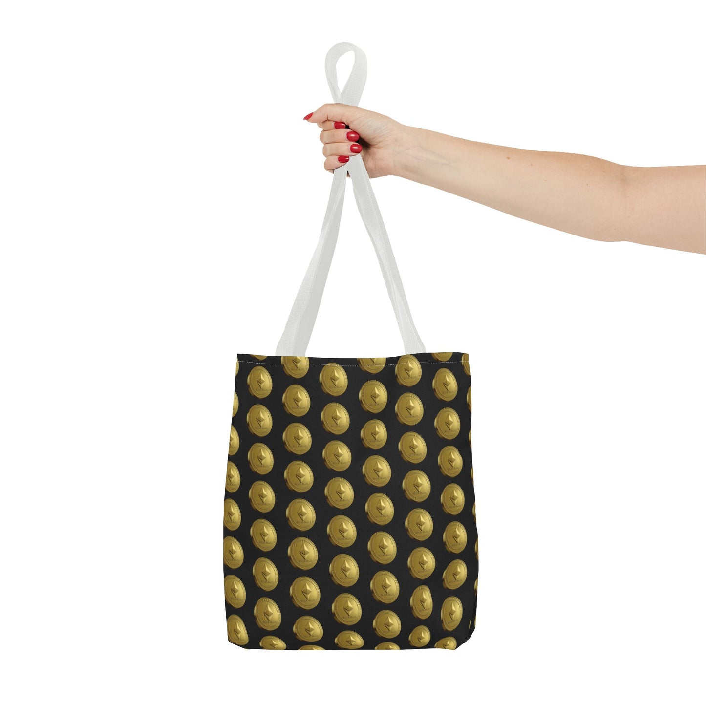 Ethereum Crypto Coin Pattern Tote Bag | Perfect for Gifts, Shopping, Beach Days, or Events