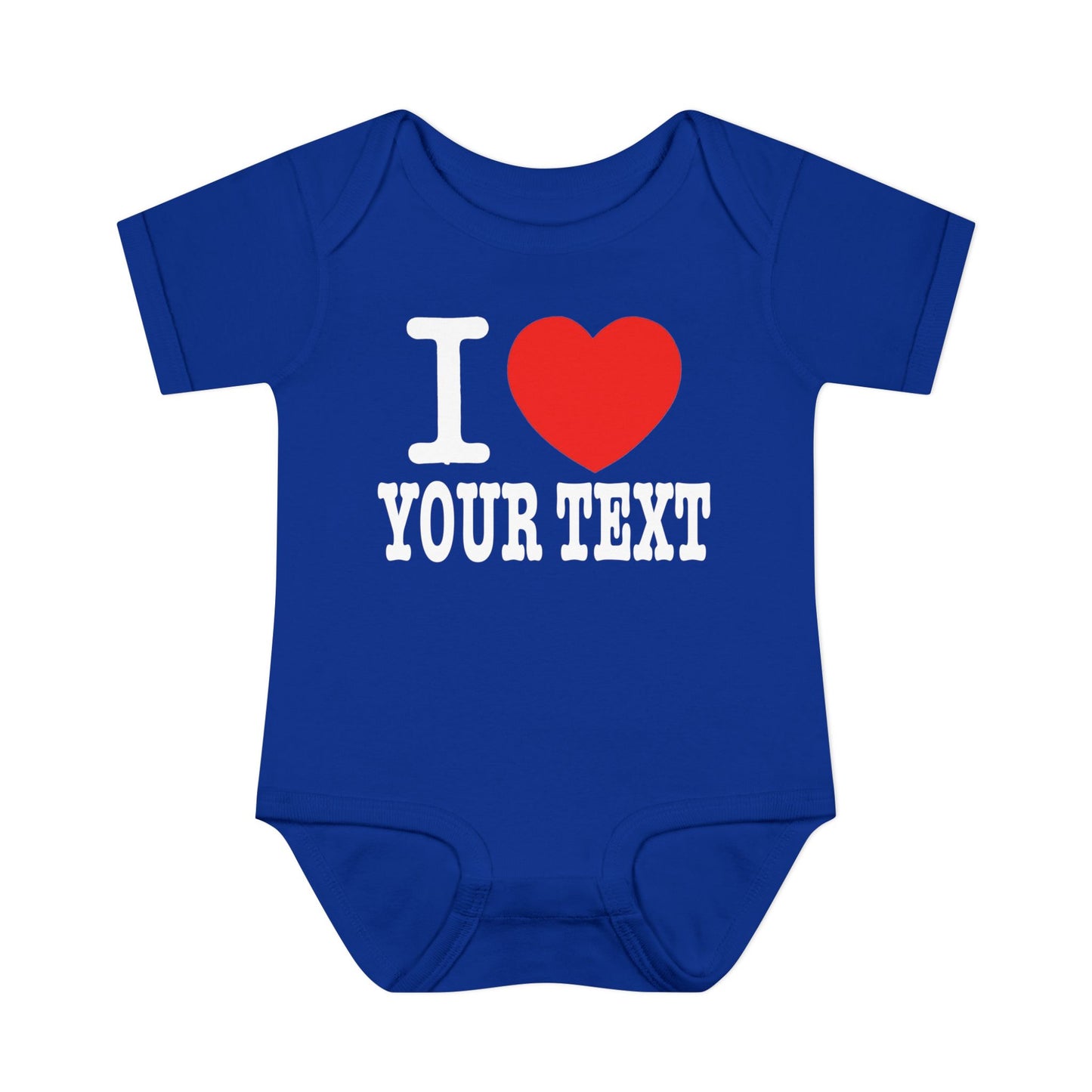 I Love Custom Text | Infant Baby Rib Bodysuit