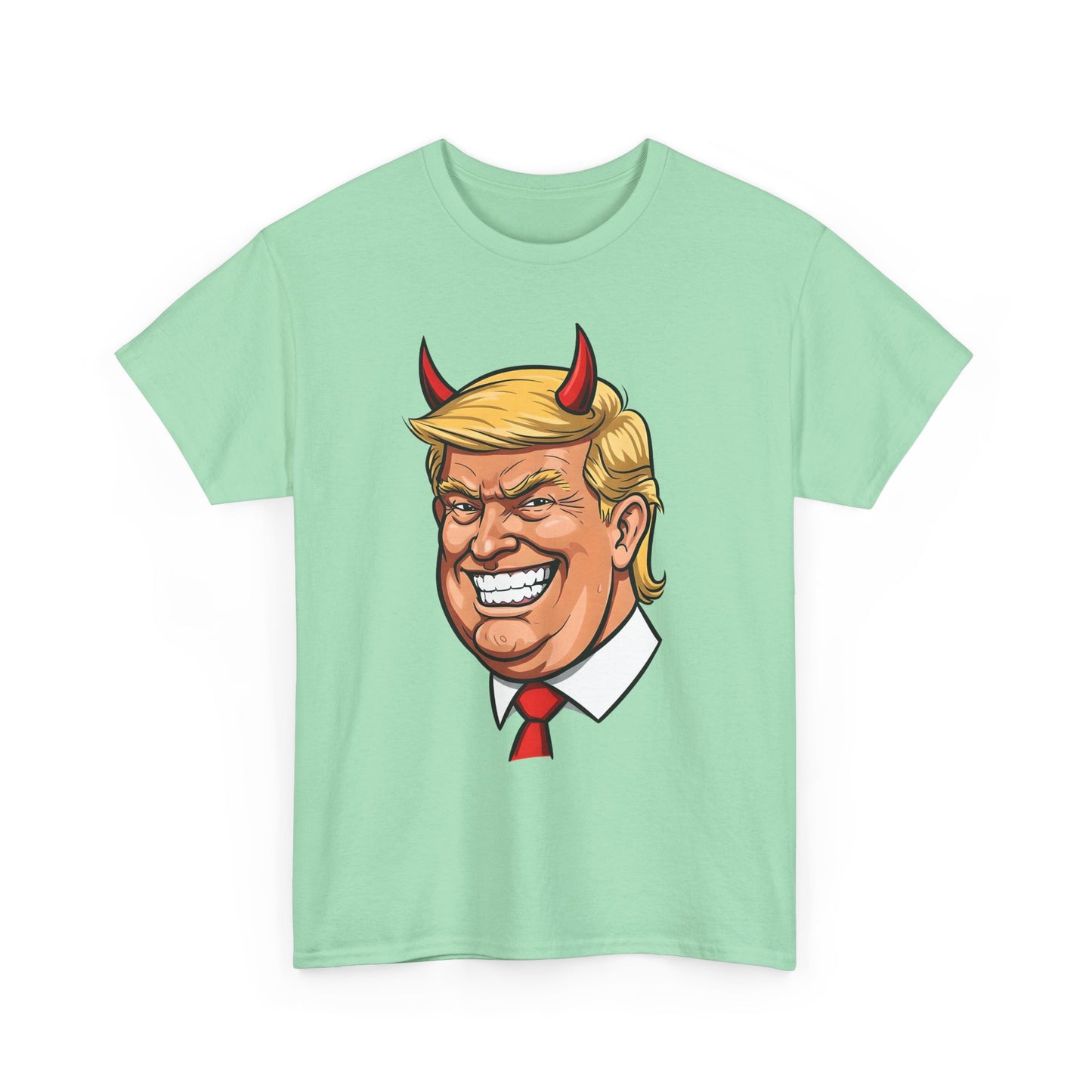 Devilish TRUMP Unisex Cotton Tee, Funny Graphic Shirt, Political Satire Tee, Gift for Election Season, Party Wear, Casual Style