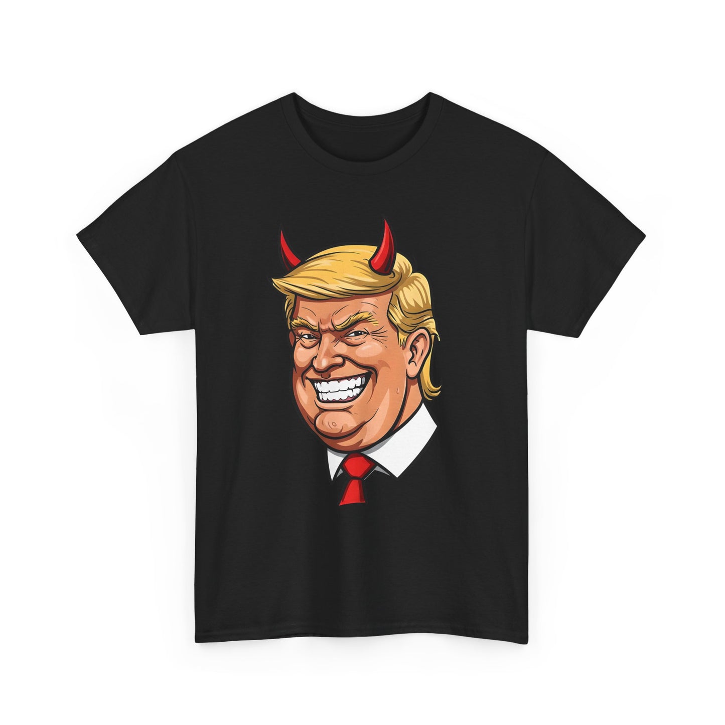 Devilish TRUMP Unisex Cotton Tee, Funny Graphic Shirt, Political Satire Tee, Gift for Election Season, Party Wear, Casual Style