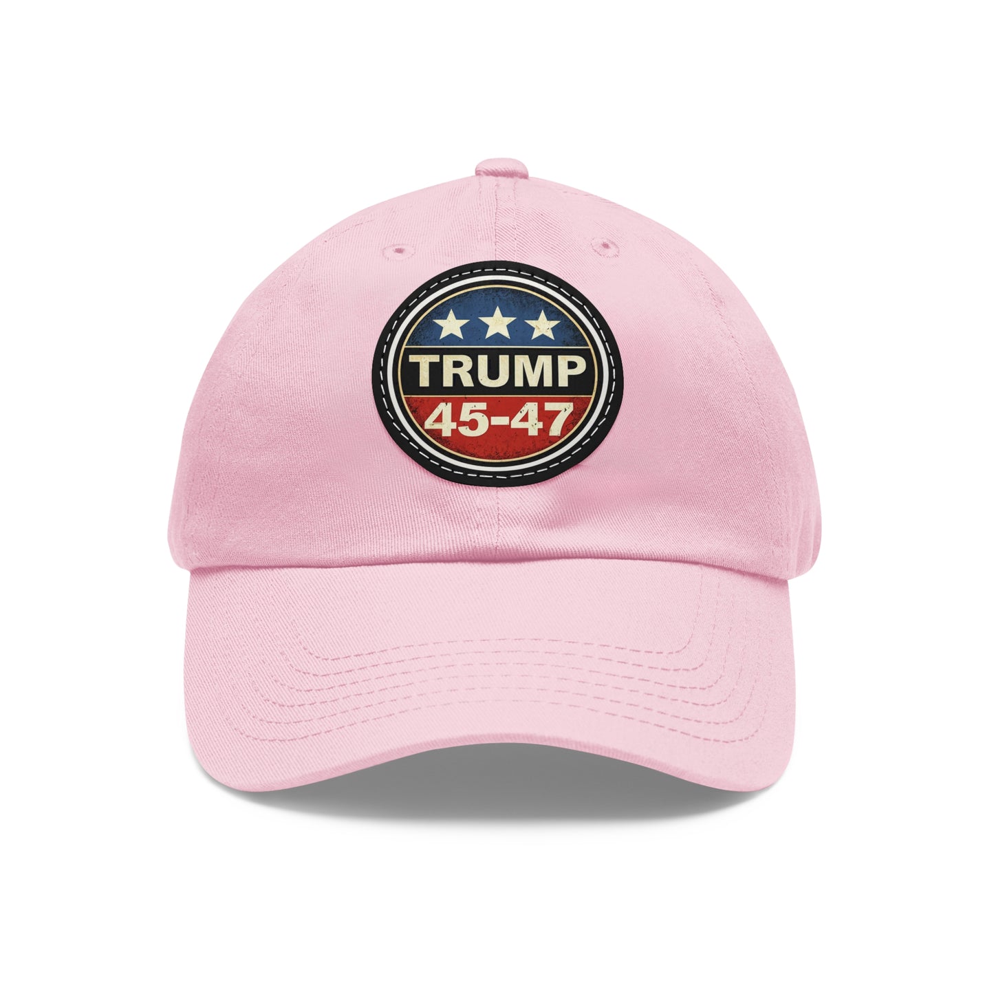 Trump 45-47 | Dad Hat with Leather Patch (Round)
