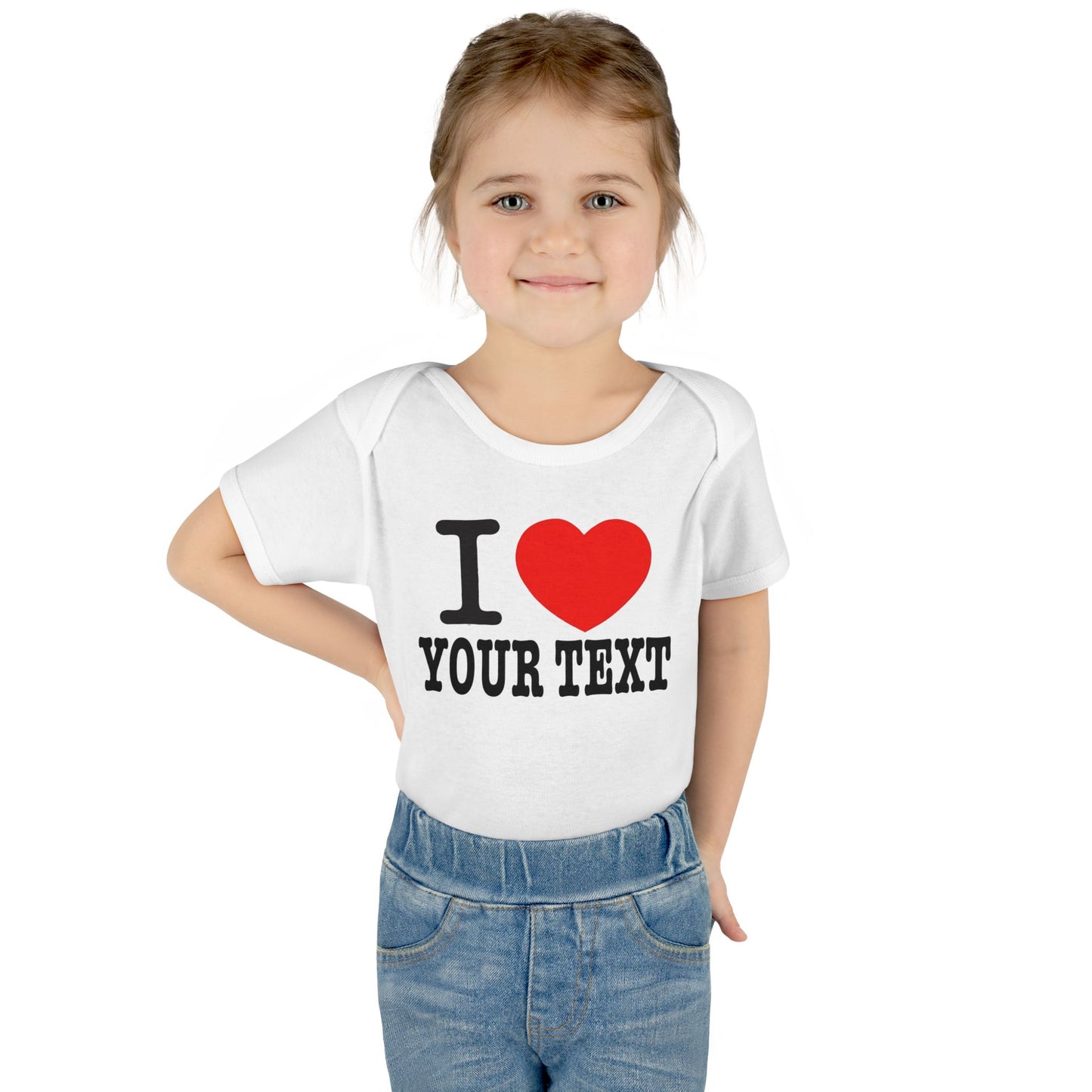 I Love Custom Text | Infant Baby Rib Bodysuit