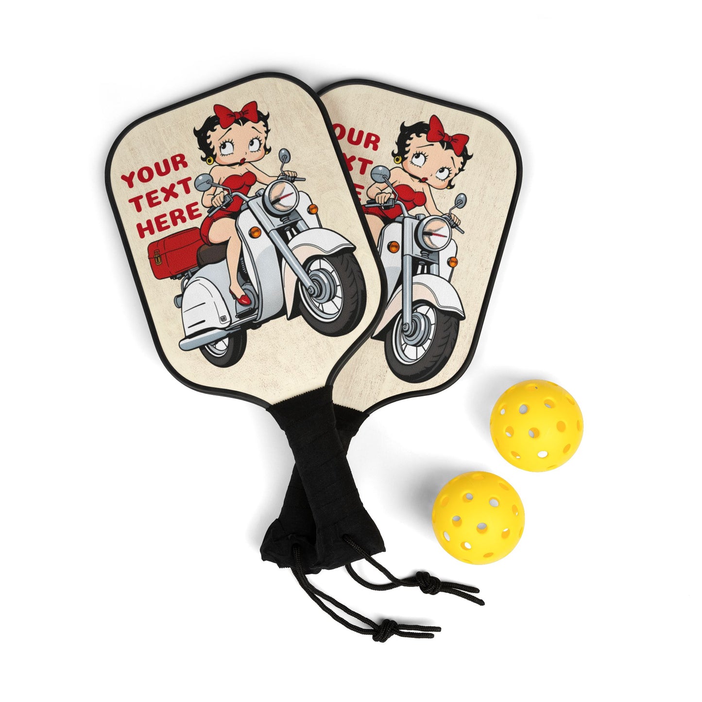 Custom Betty On Scooter | Pickleball Set