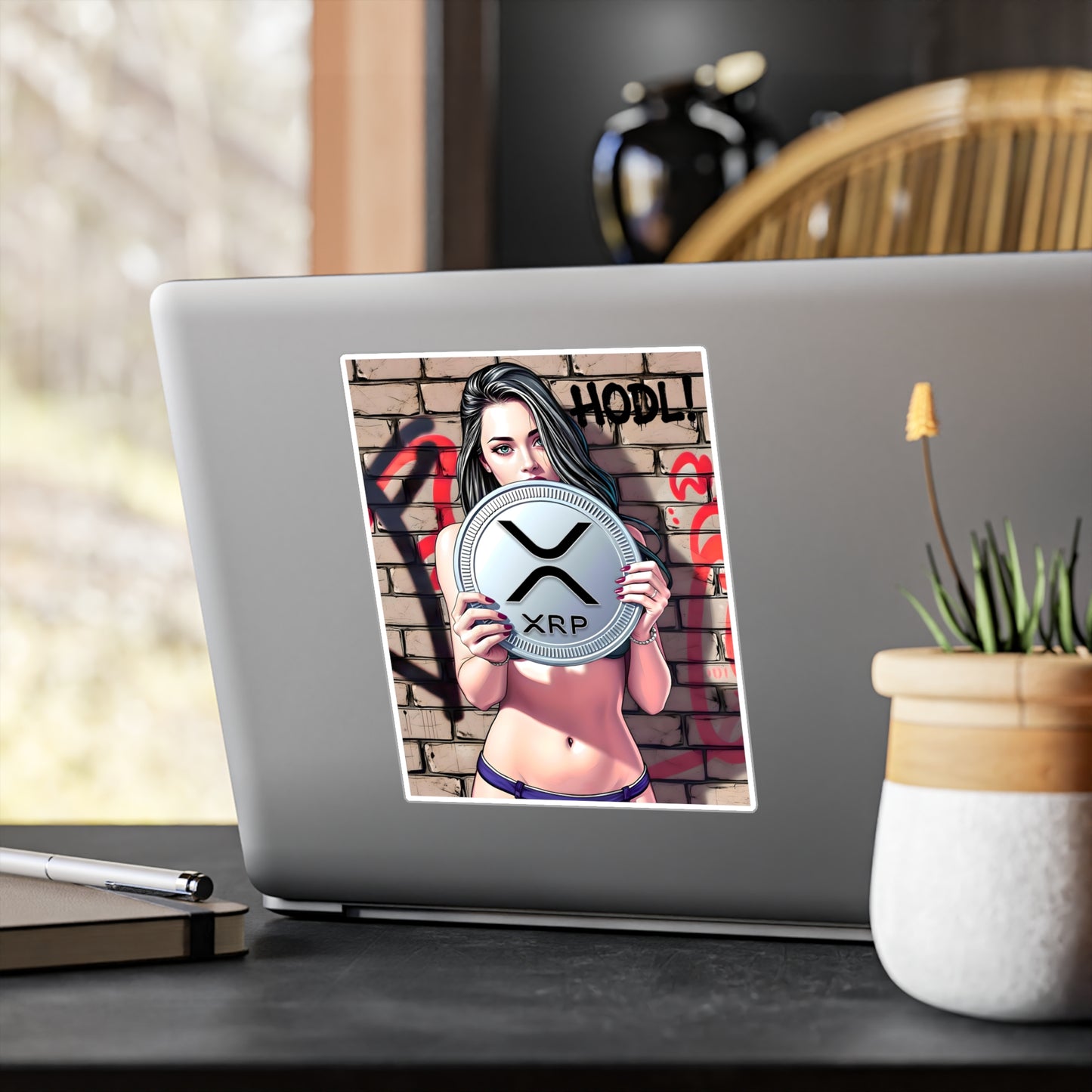 XRP hodl model | Kiss-Cut Vinyl Decals, Cryptocurrency Stickers
