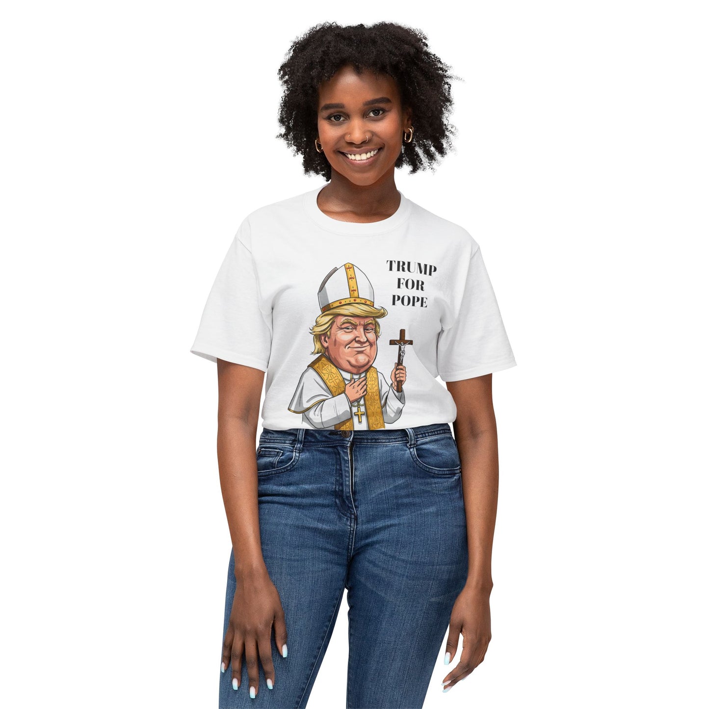 Trump for Pope Unisex Cotton T-Shirt - Humorous Political Tee