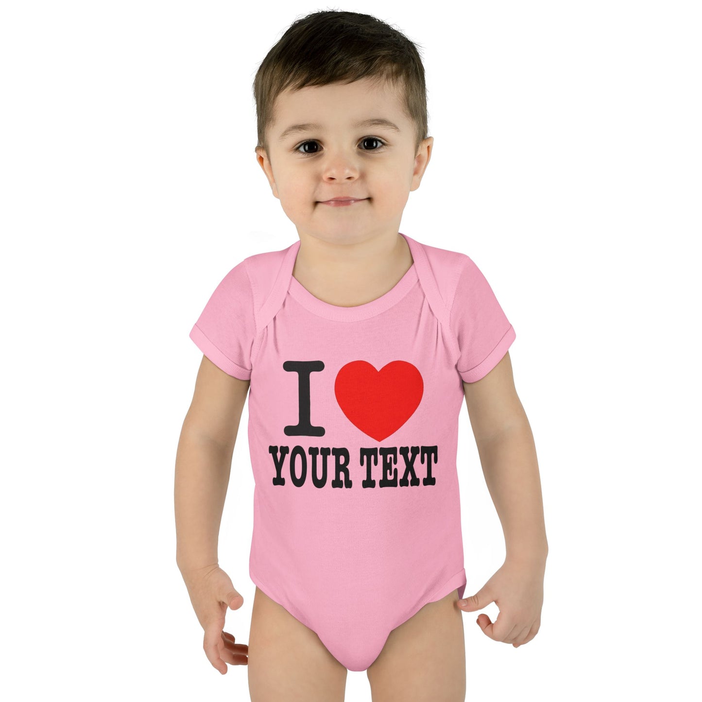 I Love Custom Text | Infant Baby Rib Bodysuit