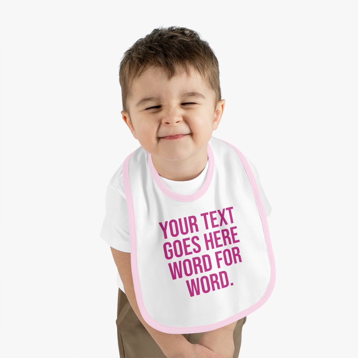 CUSTOM Baby Contrast Trim Jersey Bib