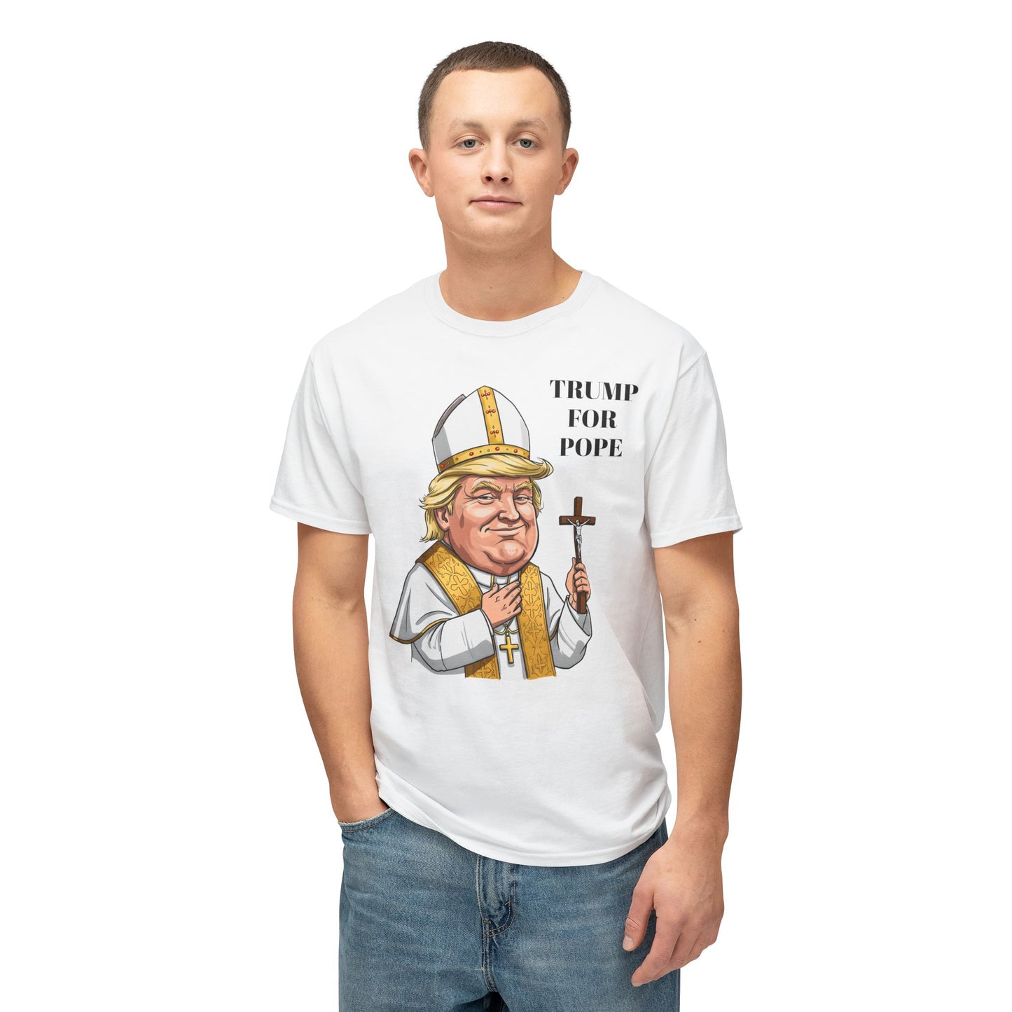 Trump for Pope Unisex Cotton T-Shirt - Humorous Political Tee