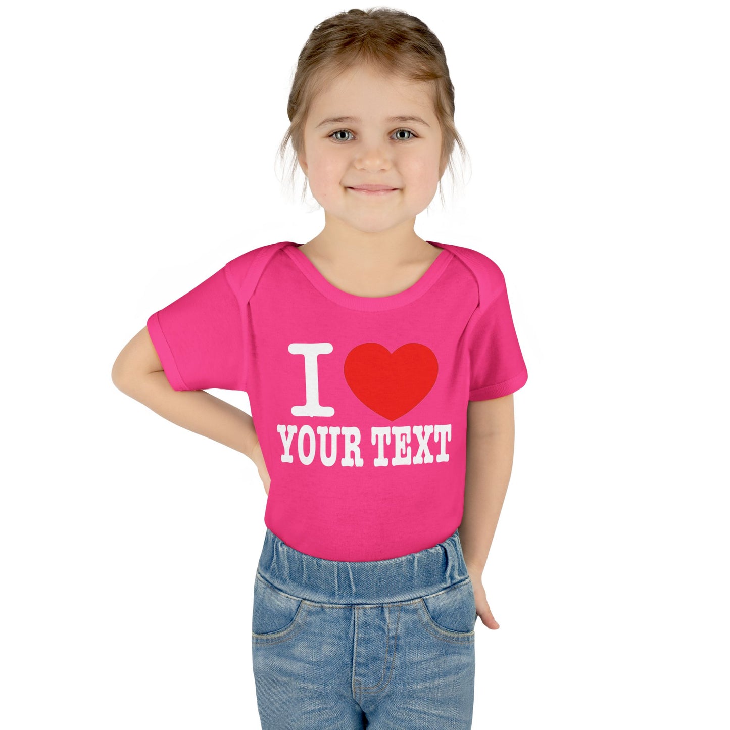 I Love Custom Text | Infant Baby Rib Bodysuit