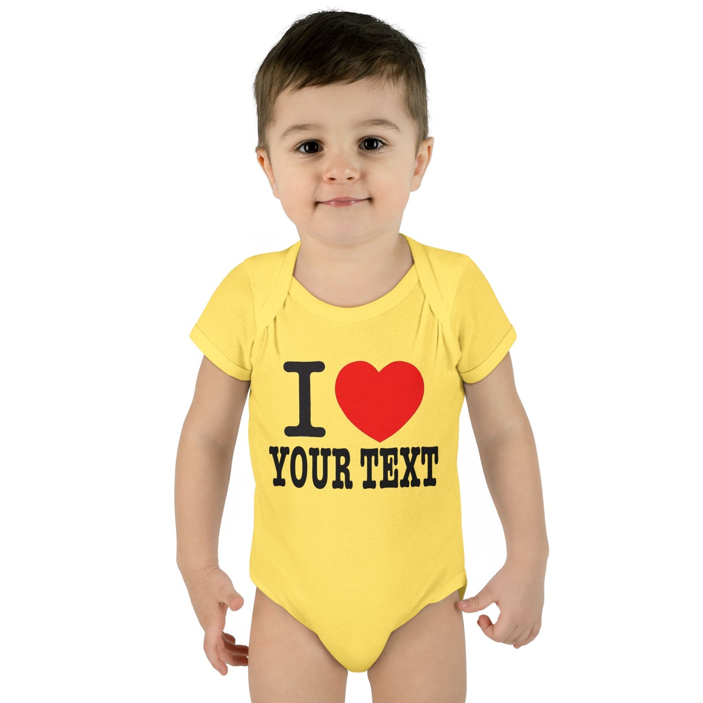 I Love Custom Text | Infant Baby Rib Bodysuit