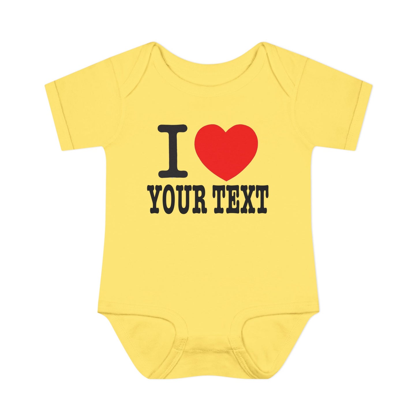 I Love Custom Text | Infant Baby Rib Bodysuit