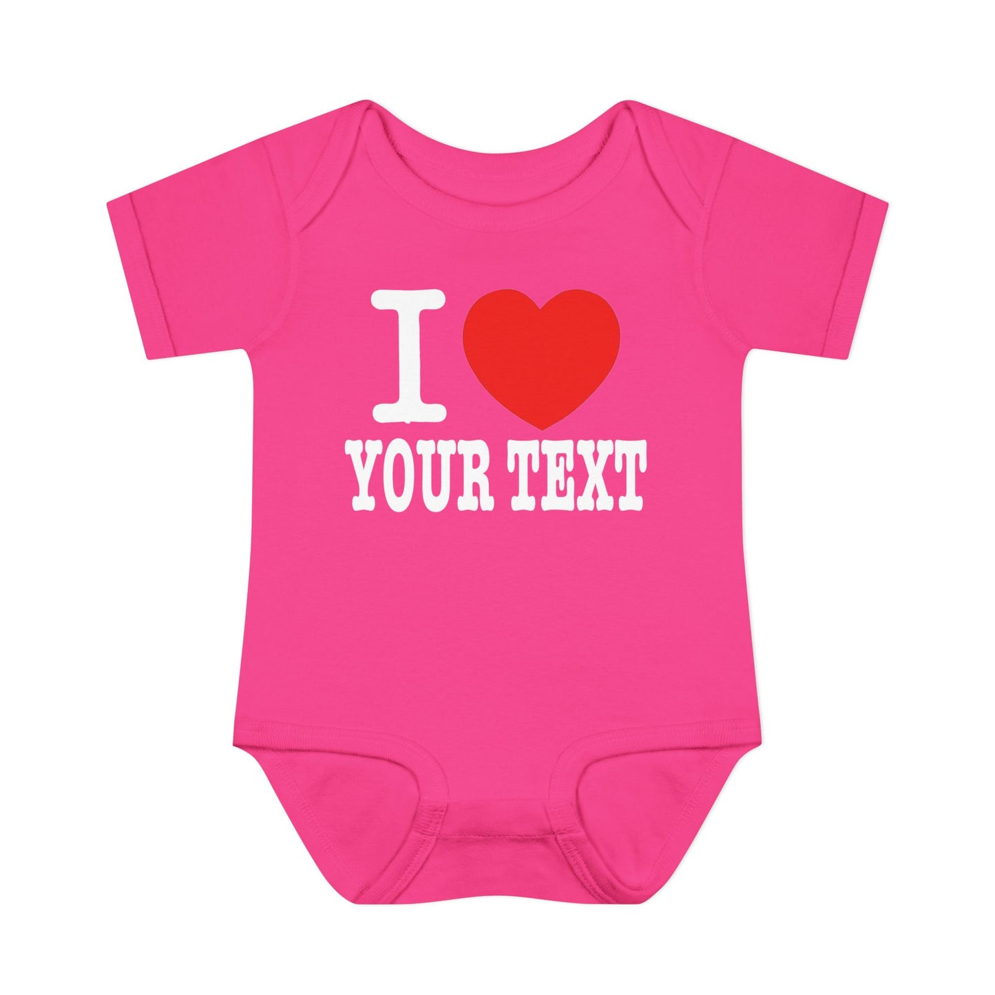 I Love Custom Text | Infant Baby Rib Bodysuit