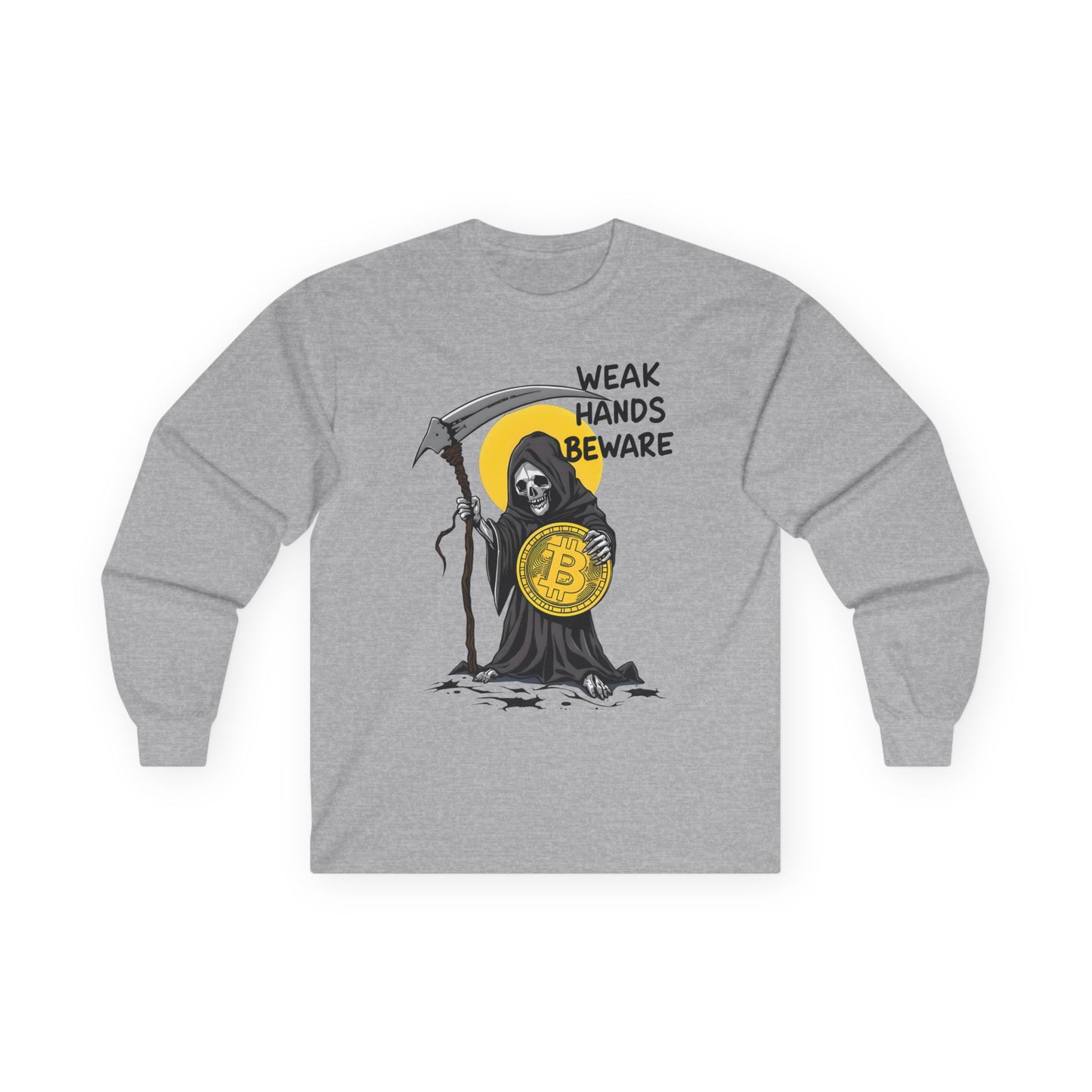 Weak Hands Beware - Crypto Themed Unisex Ultra Cotton Long Sleeve Tee