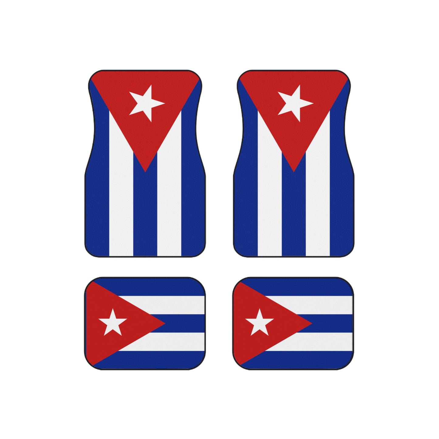 Cuban Flag Car Mats Set - Vibrant Auto Accessories, Vehicle Decor, Car Interior, Gift for Travelers, Sports Fans, Homecoming