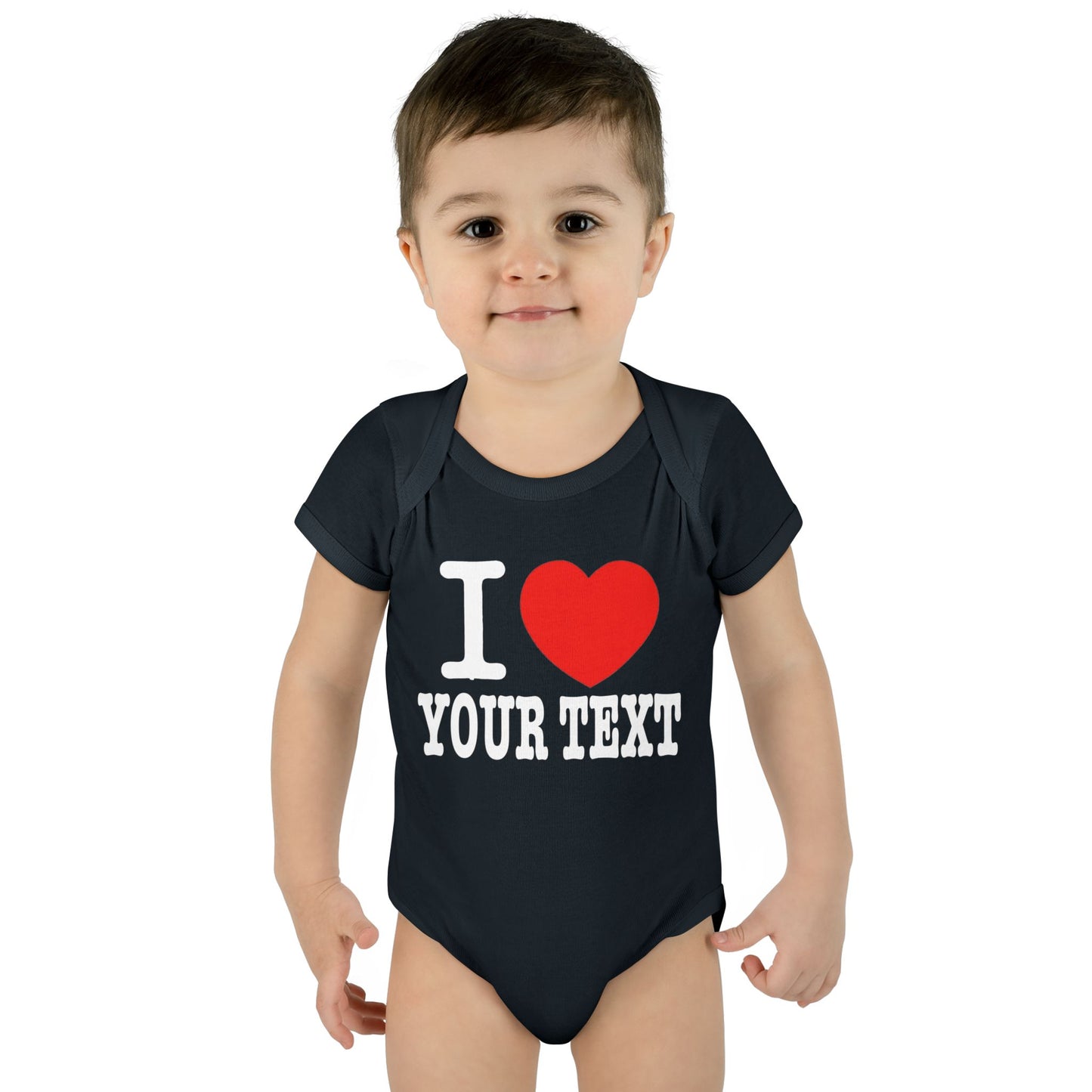I Love Custom Text | Infant Baby Rib Bodysuit