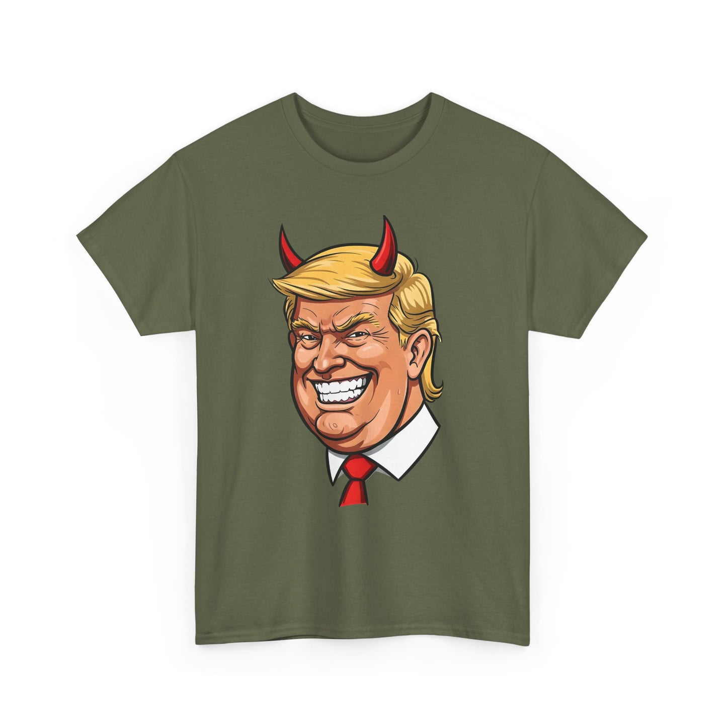 Devilish TRUMP Unisex Cotton Tee, Funny Graphic Shirt, Political Satire Tee, Gift for Election Season, Party Wear, Casual Style