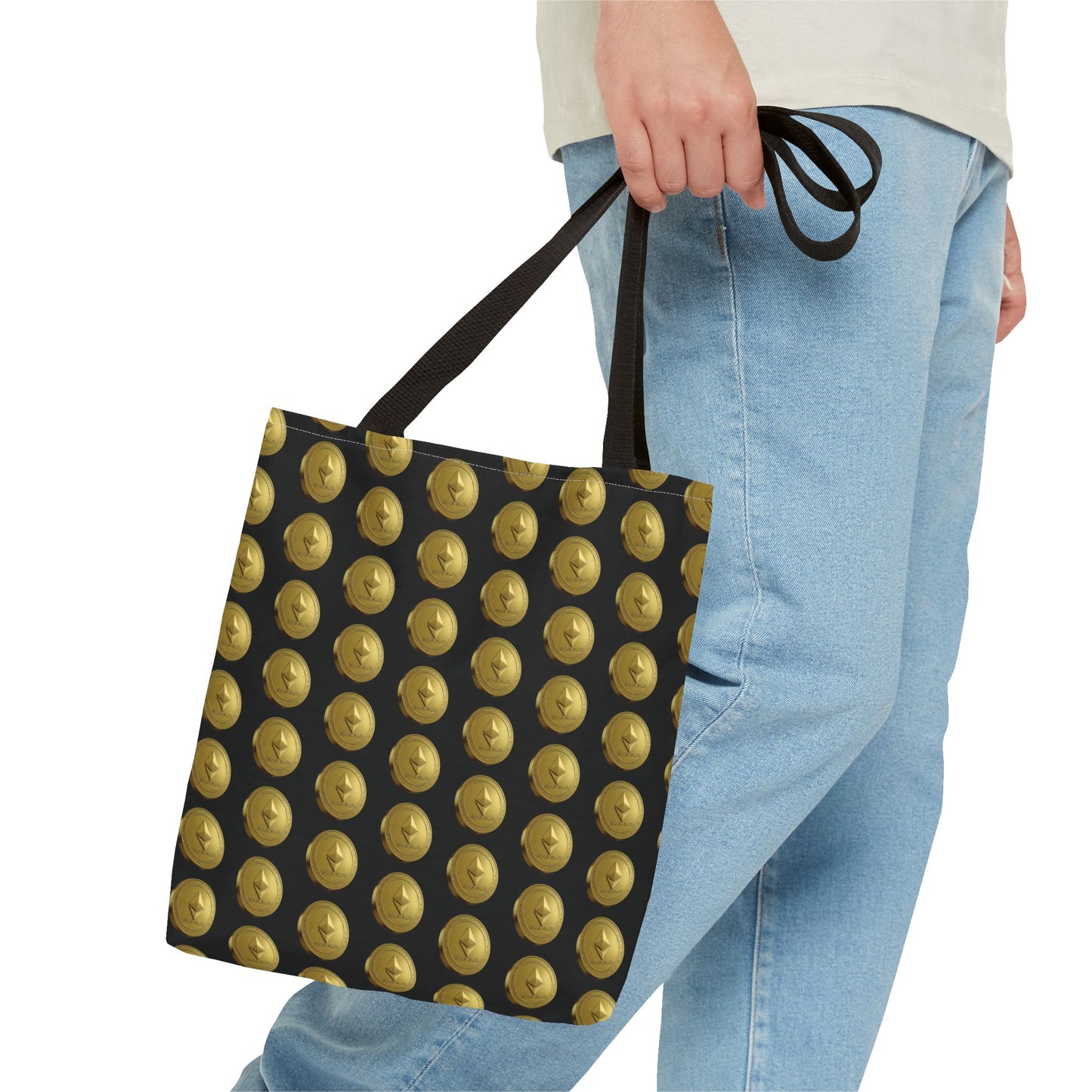 Ethereum Crypto Coin Pattern Tote Bag | Perfect for Gifts, Shopping, Beach Days, or Events