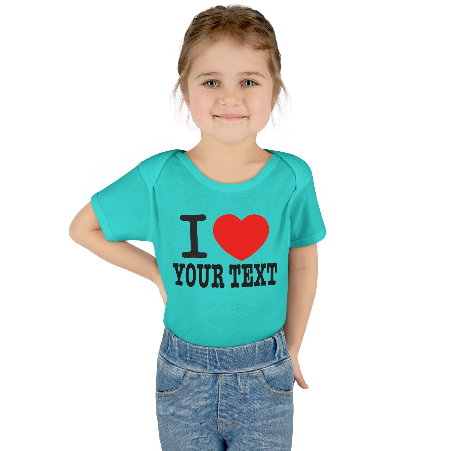 I Love Custom Text | Infant Baby Rib Bodysuit