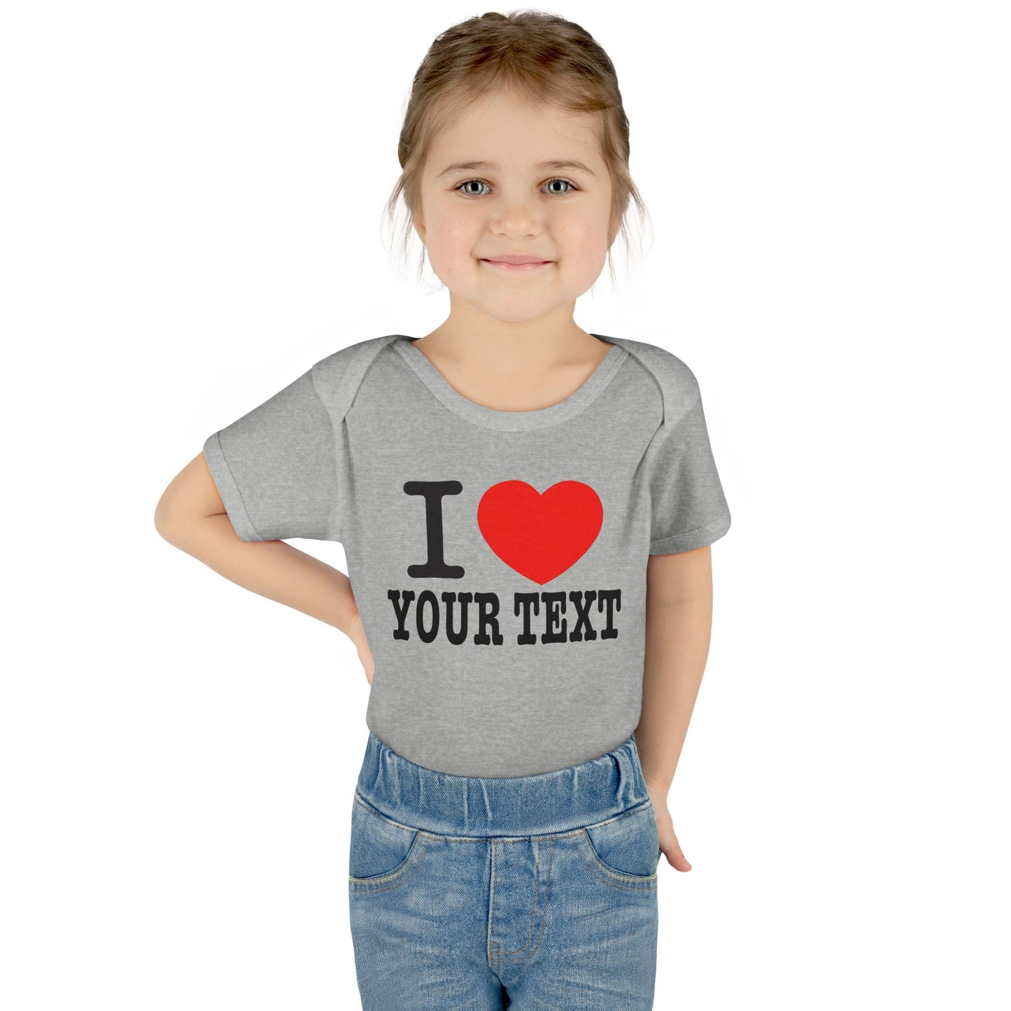 I Love Custom Text | Infant Baby Rib Bodysuit