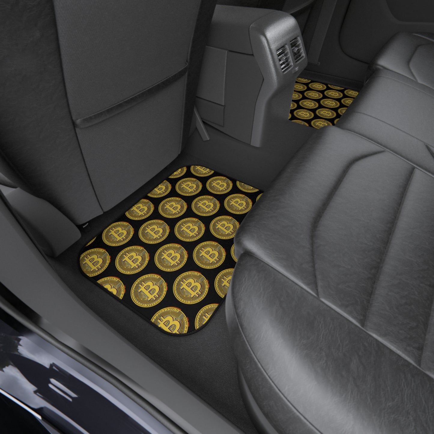 Bitcoin Car Mats Set A - Stylish Floor Mats for Crypto Enthusiasts