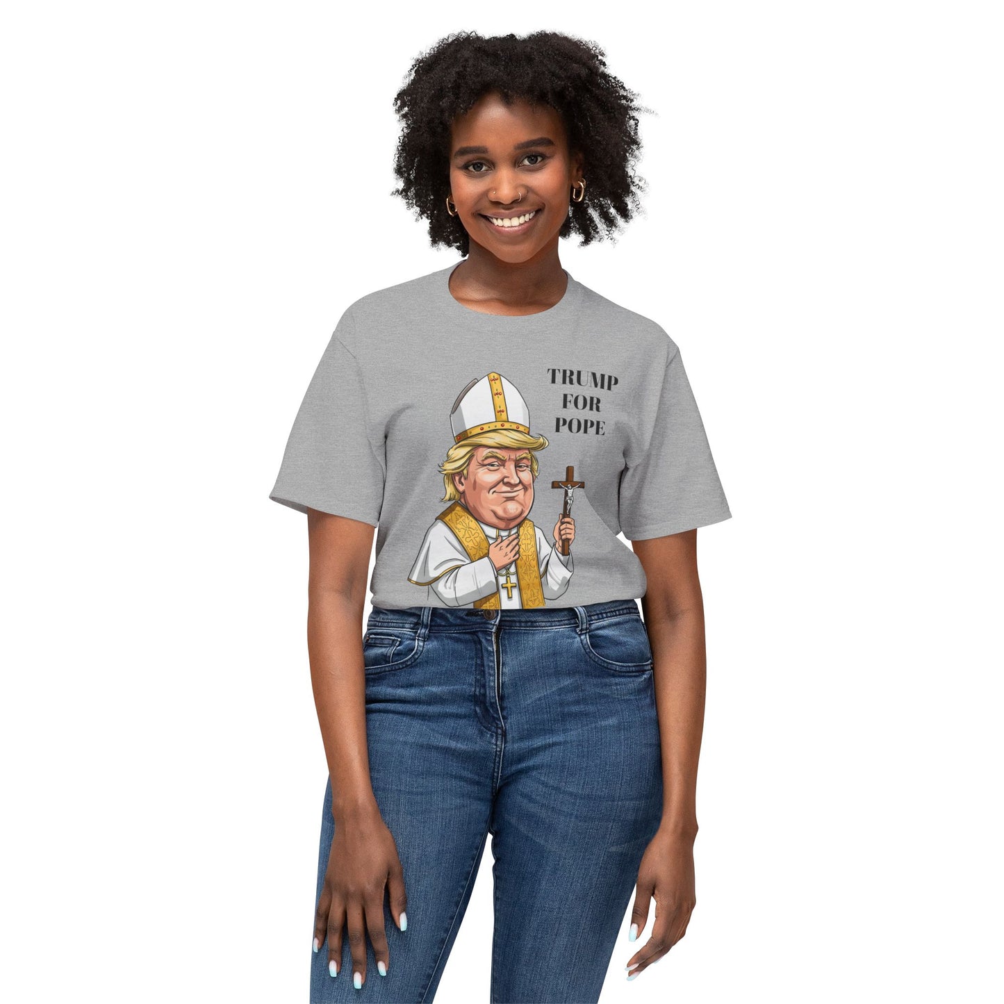 Trump for Pope Unisex Cotton T-Shirt - Humorous Political Tee