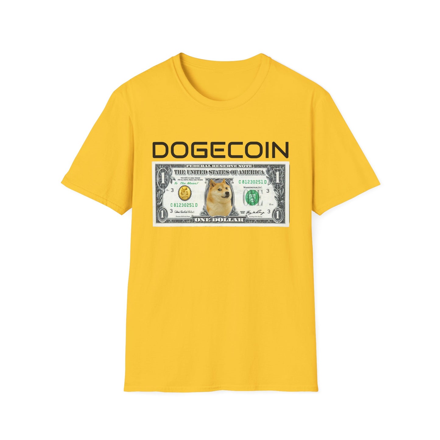 Dogecoin T-Shirt, Cryptocurrency Humor Tee, Unisex Graphic Shirt, Meme Apparel for Crypto Enthusiasts, Gift for Doge Fans