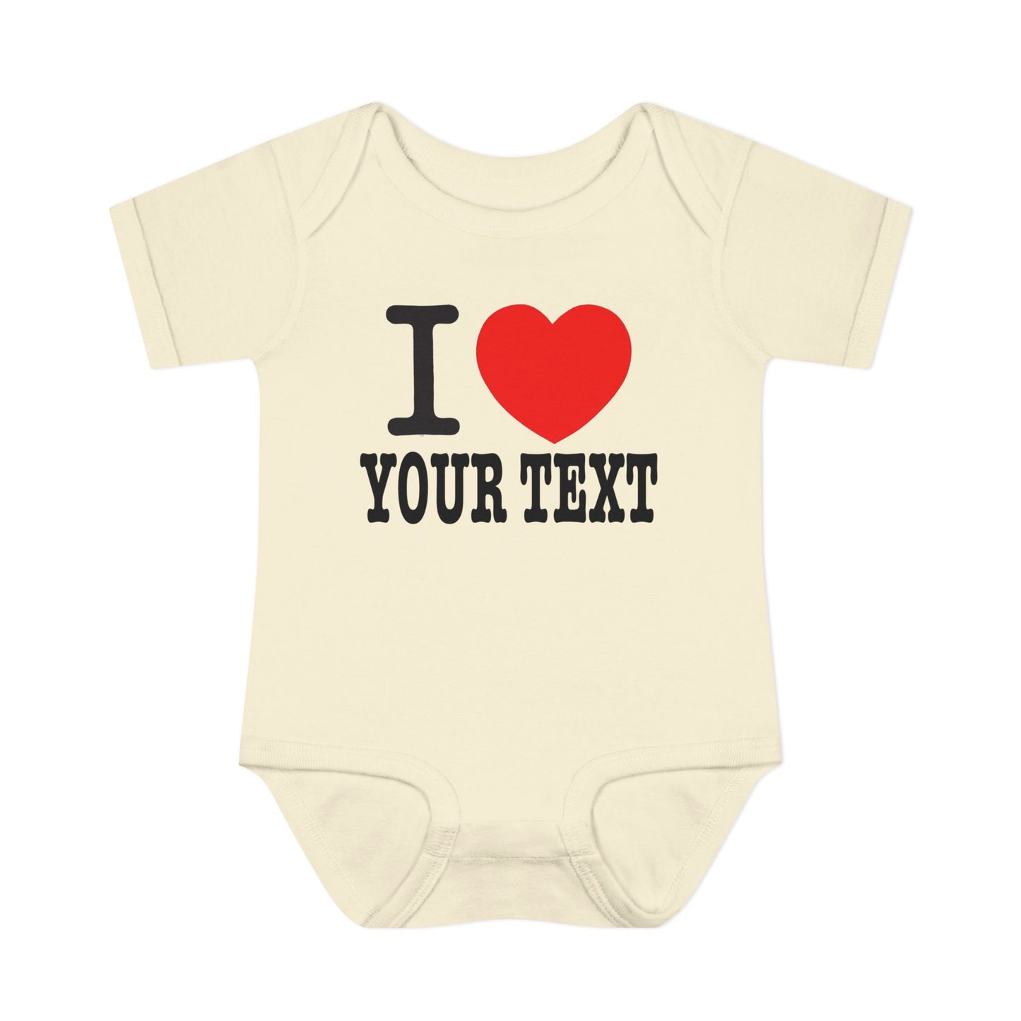I Love Custom Text | Infant Baby Rib Bodysuit