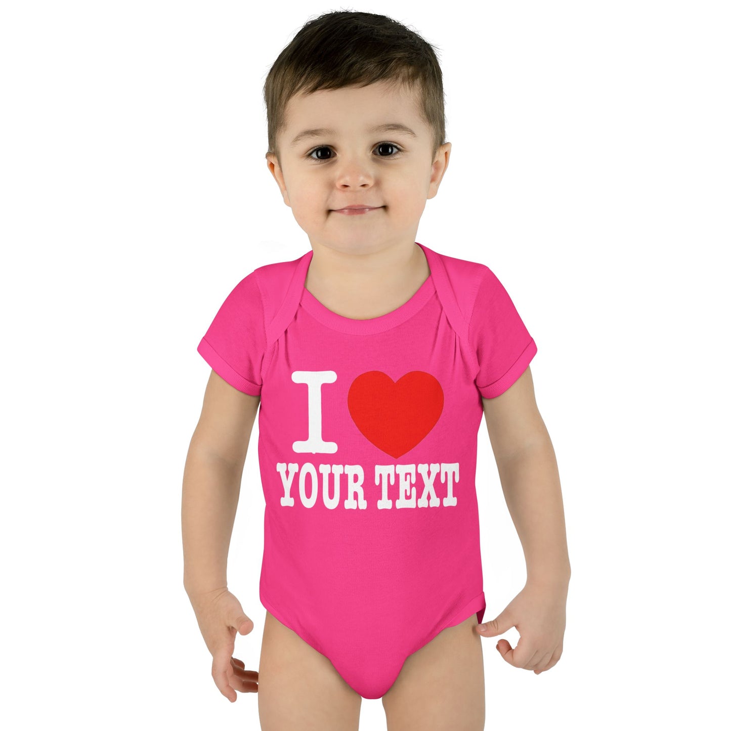 I Love Custom Text | Infant Baby Rib Bodysuit
