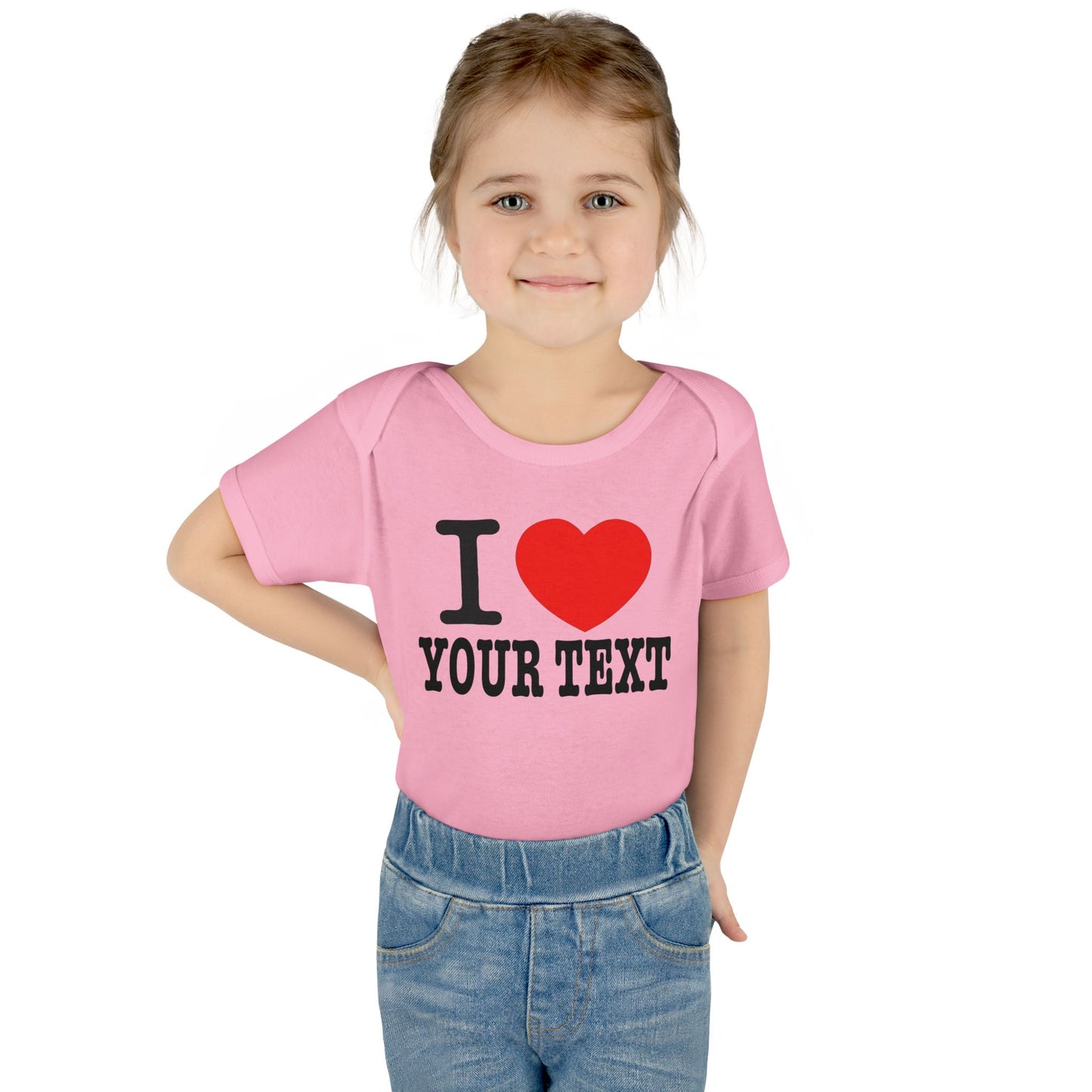 I Love Custom Text | Infant Baby Rib Bodysuit