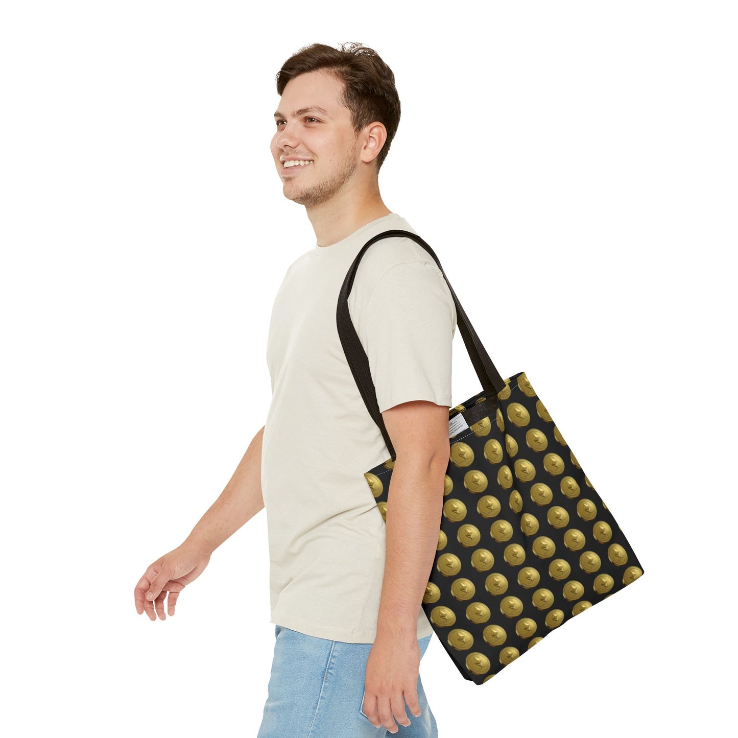 Ethereum Crypto Coin Pattern Tote Bag | Perfect for Gifts, Shopping, Beach Days, or Events