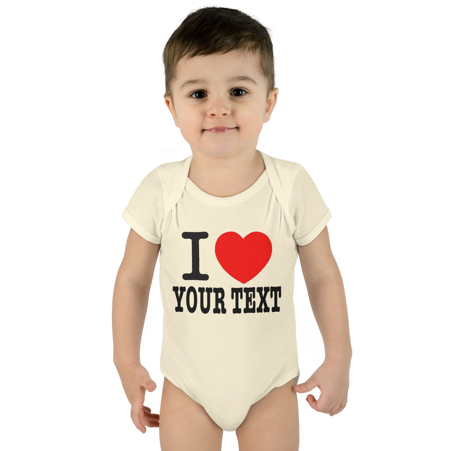 I Love Custom Text | Infant Baby Rib Bodysuit
