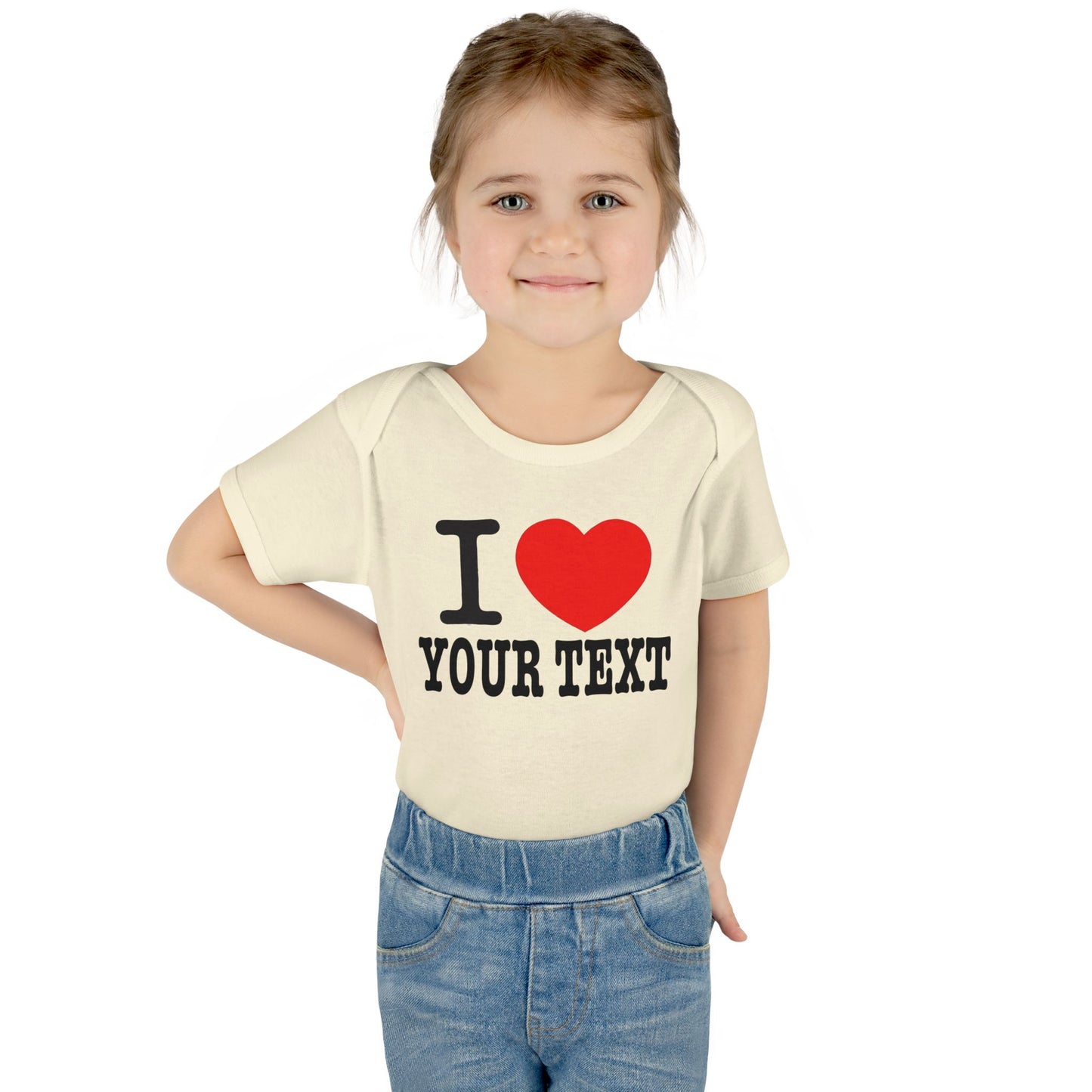 I Love Custom Text | Infant Baby Rib Bodysuit