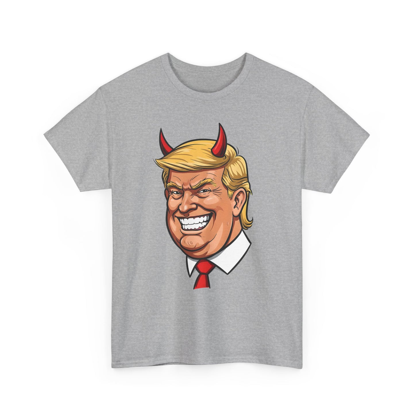 Devilish TRUMP Unisex Cotton Tee, Funny Graphic Shirt, Political Satire Tee, Gift for Election Season, Party Wear, Casual Style