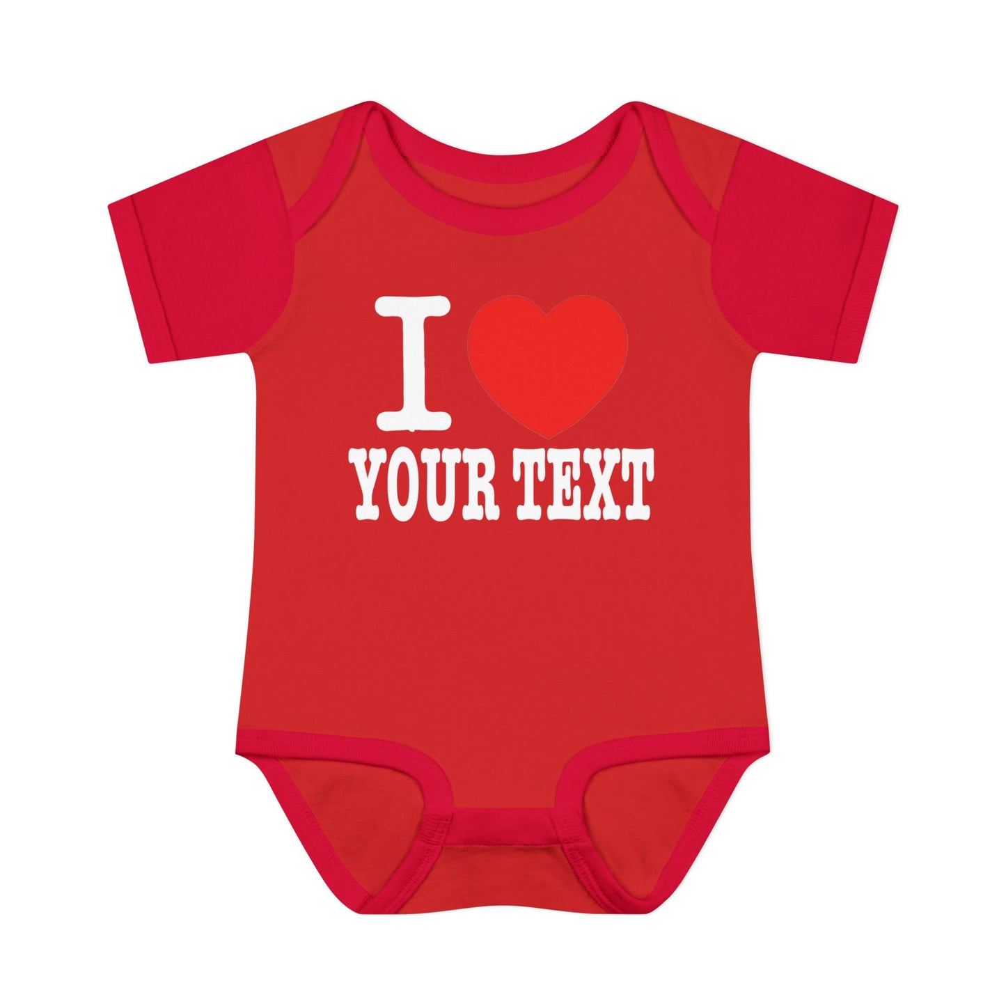 I Love Custom Text | Infant Baby Rib Bodysuit