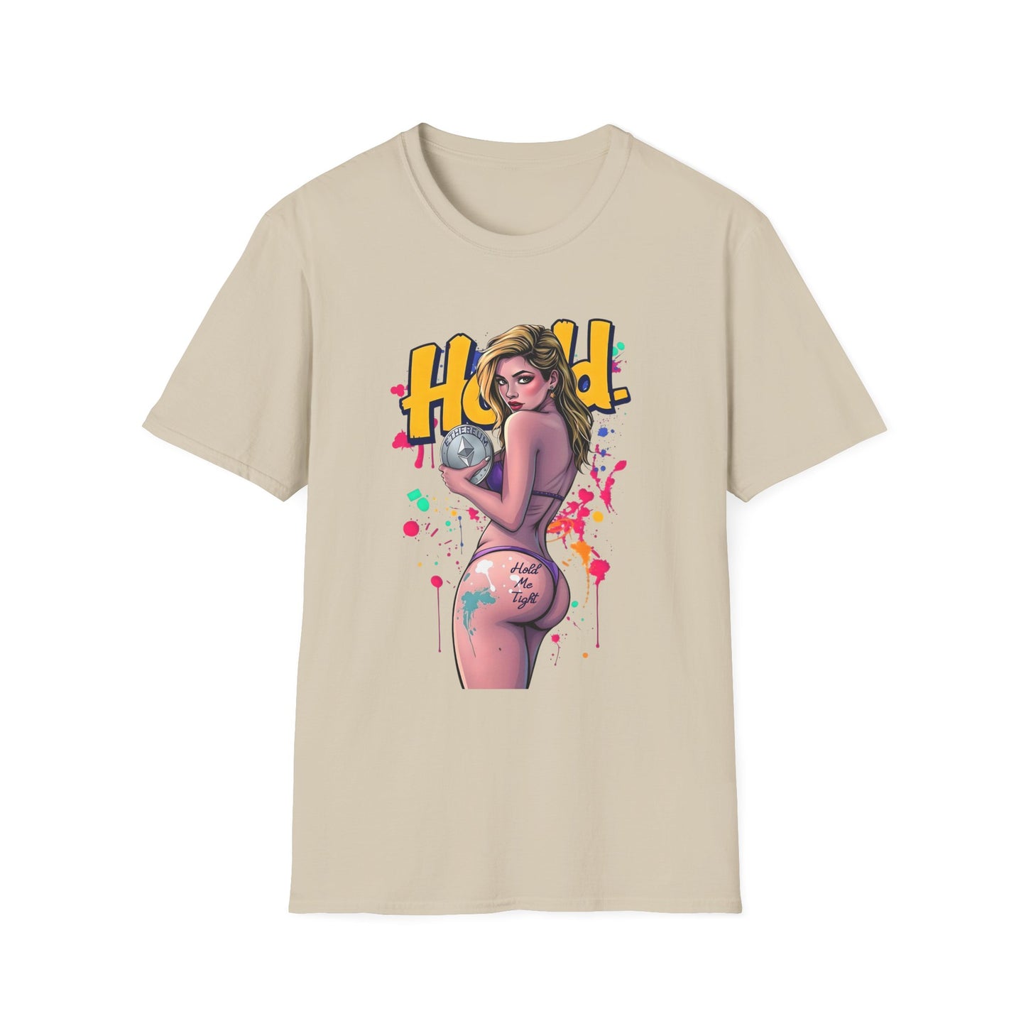 Ethereum Babe Hold Graphic Tee - Unisex Soft Style Tee